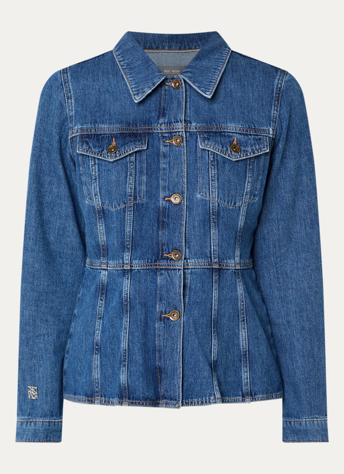 Mos Mosh MMCintura Odak blouse van chambray - voorkant indigo