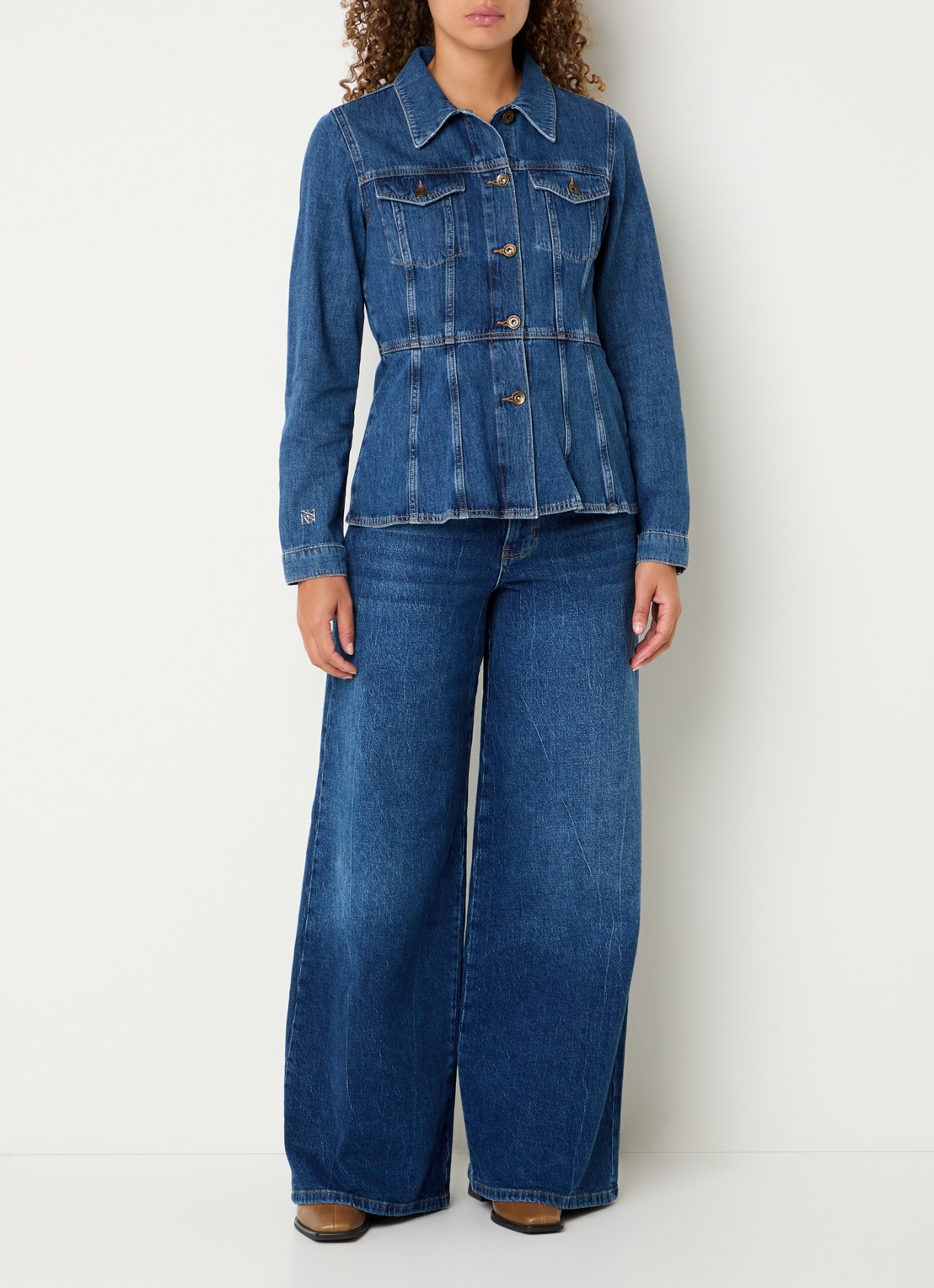 Mos Mosh MMCintura Odak blouse van chambray - voorkant 2 indigo