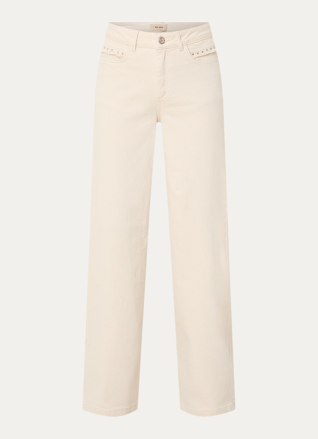Mos Mosh MMColette high waist straight leg jeans met gekleurde wassing - voorkant 3 beige