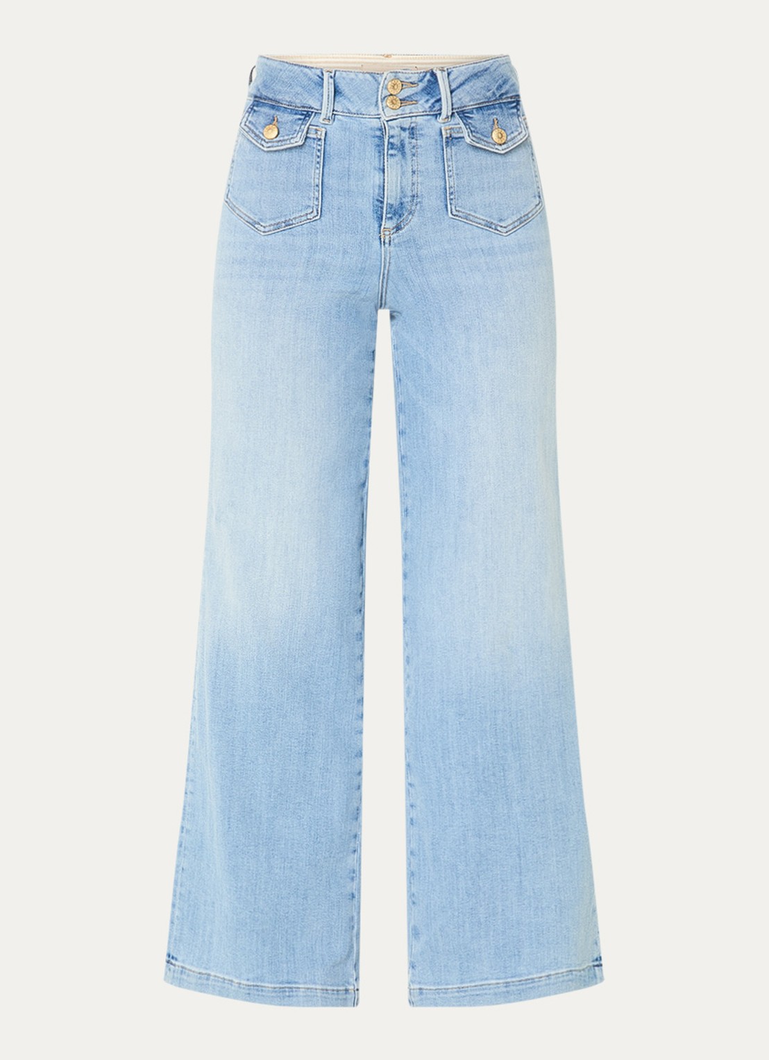 Mos Mosh MMColette high waist wide leg jeans met klepzakken - voorkant 3 indigo
