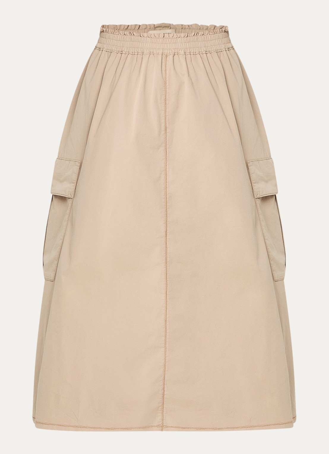 Mos Mosh MMDahlia midi rok met klepzakken - voorkant beige