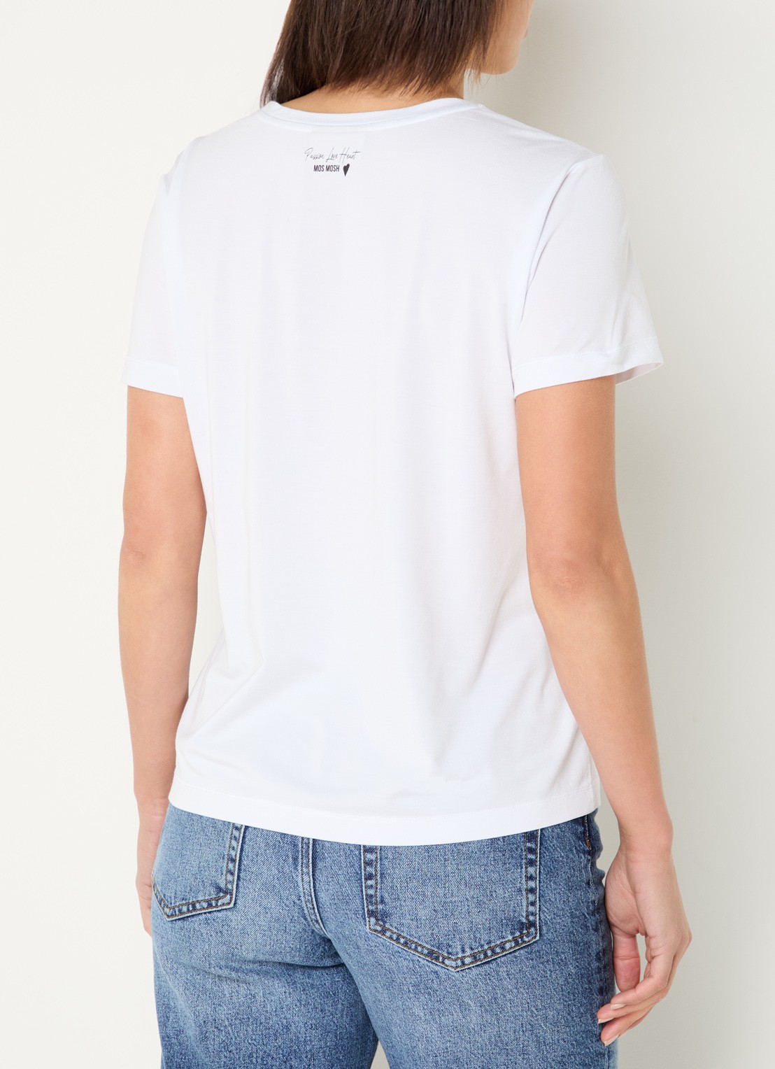 Mos Mosh MMDala T-shirt met V-hals - achterkant wit