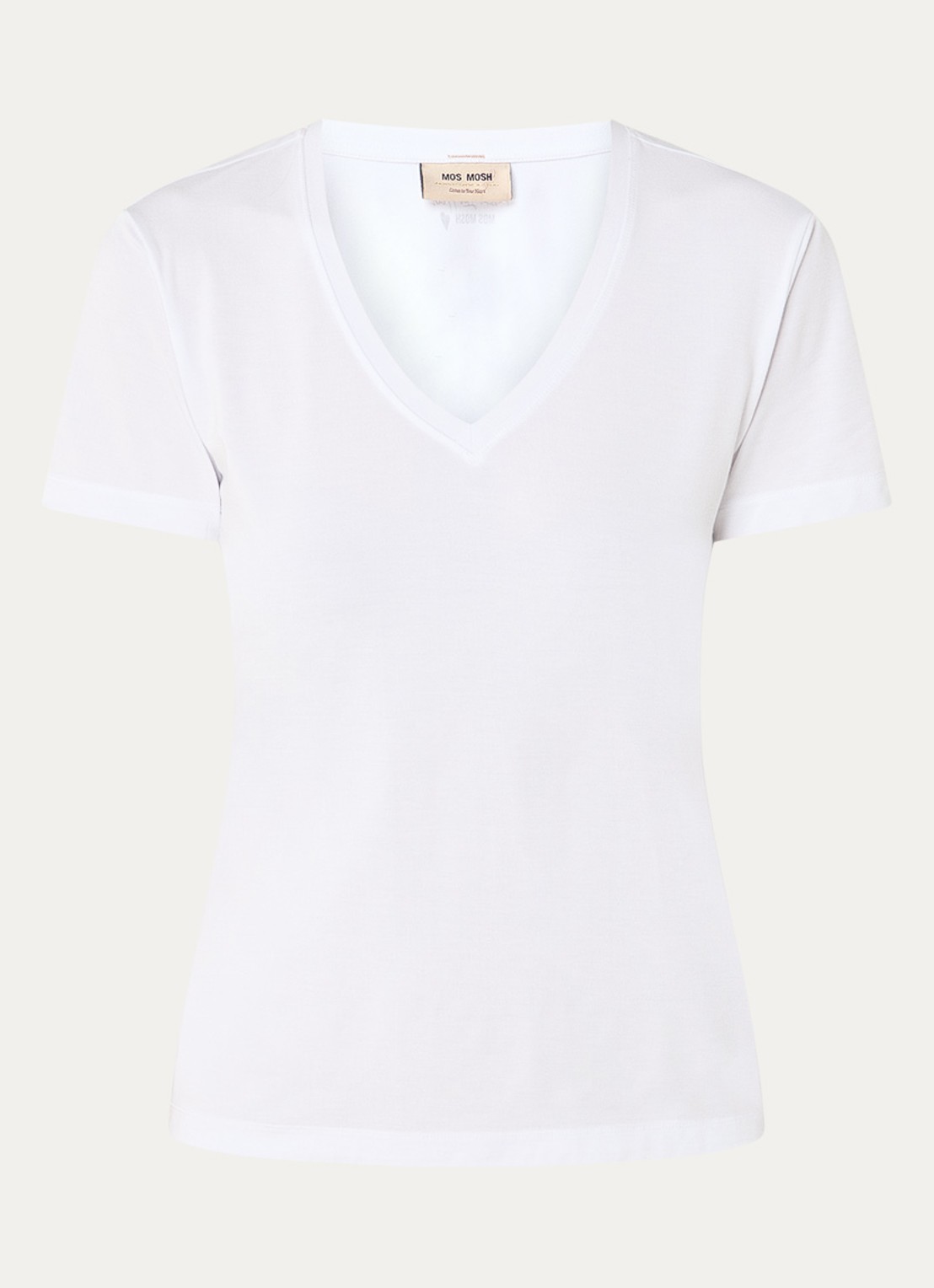 Mos Mosh MMDala T-shirt met V-hals - voorkant 2 wit