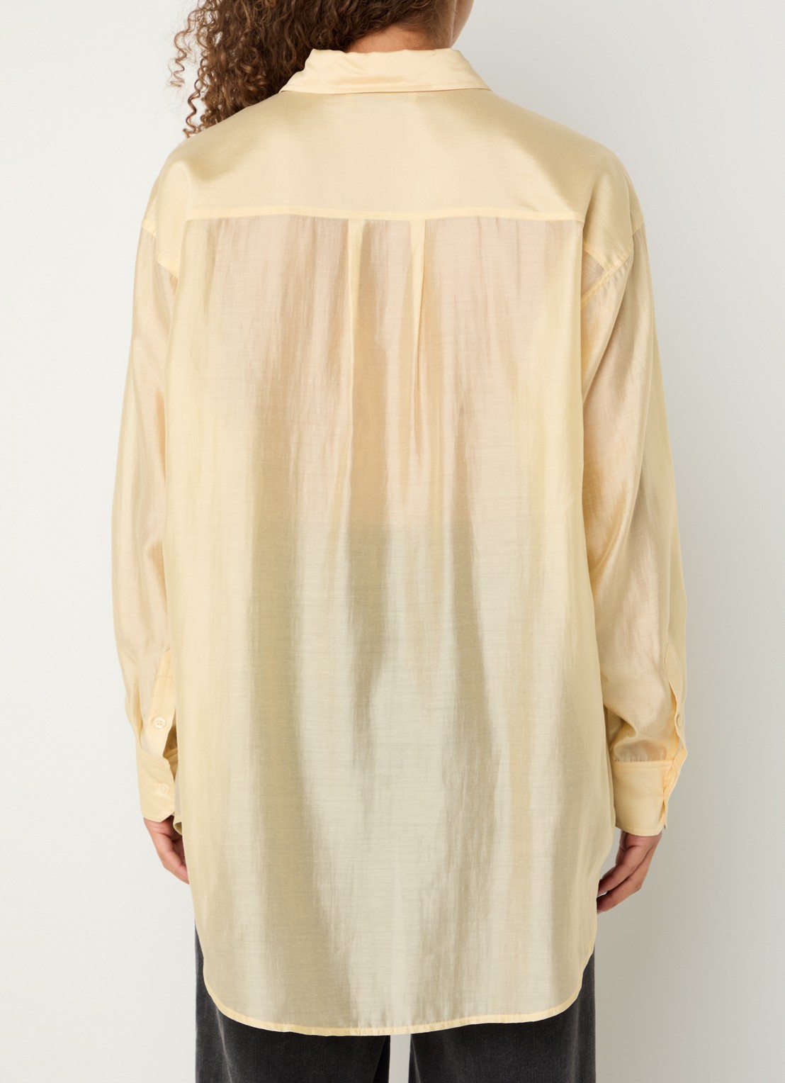 Mos Mosh MMDanika semi-transparante blouse  - achterkant 3 geel