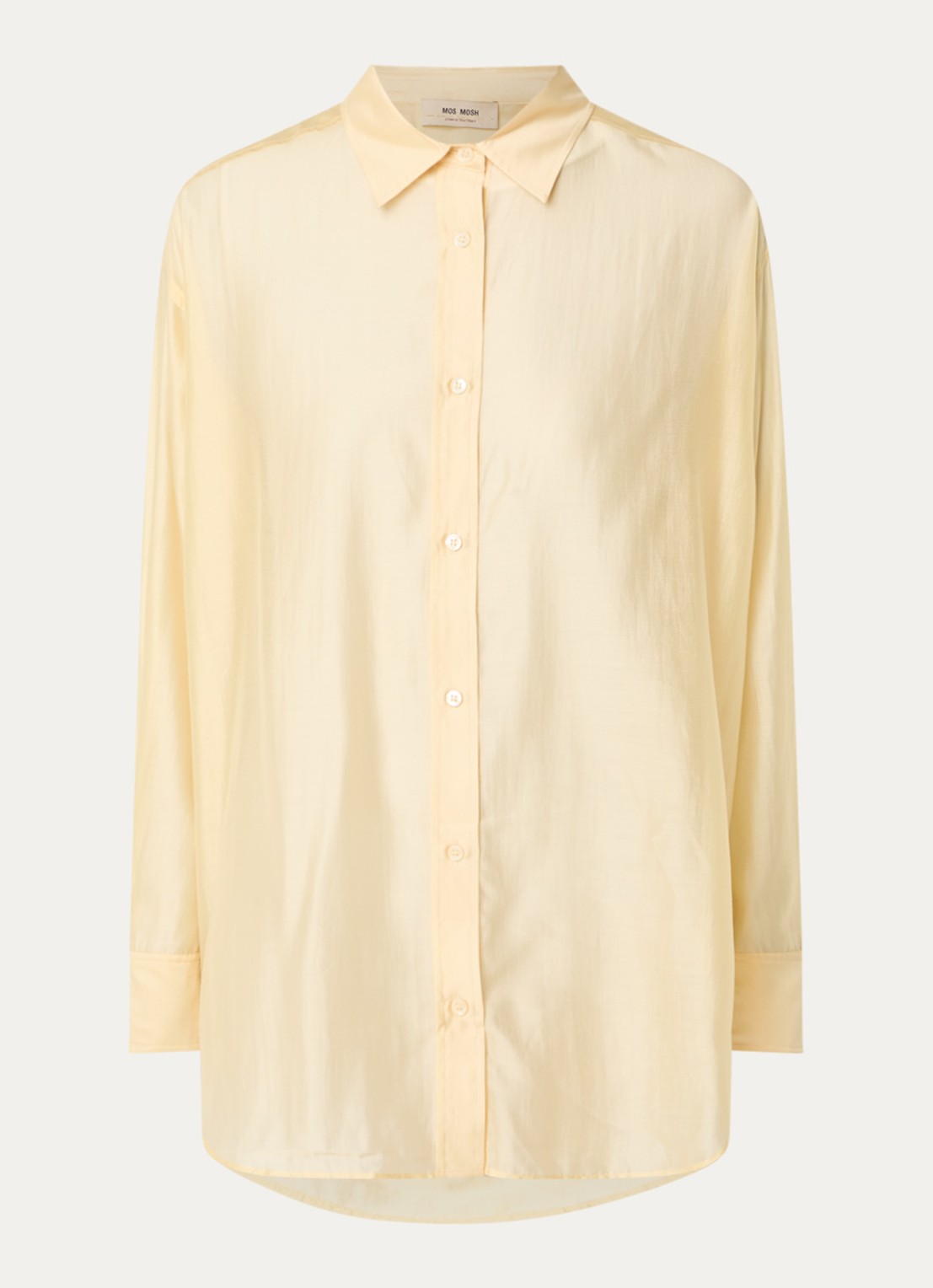 Mos Mosh MMDanika semi-transparante blouse  - voorkant geel
