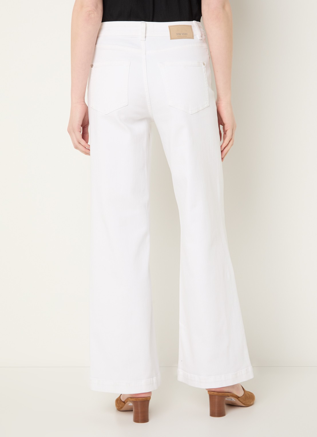Mos Mosh MMDara Deluxe high waist flared jeans met gekleurde wassing - achterkant 5 wit