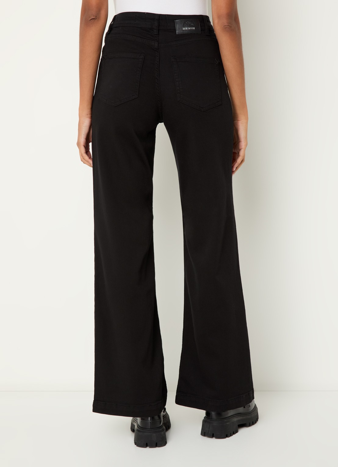 Mos Mosh MMDara high waist wide leg jeans met steekzakken - achterkant 5 zwart