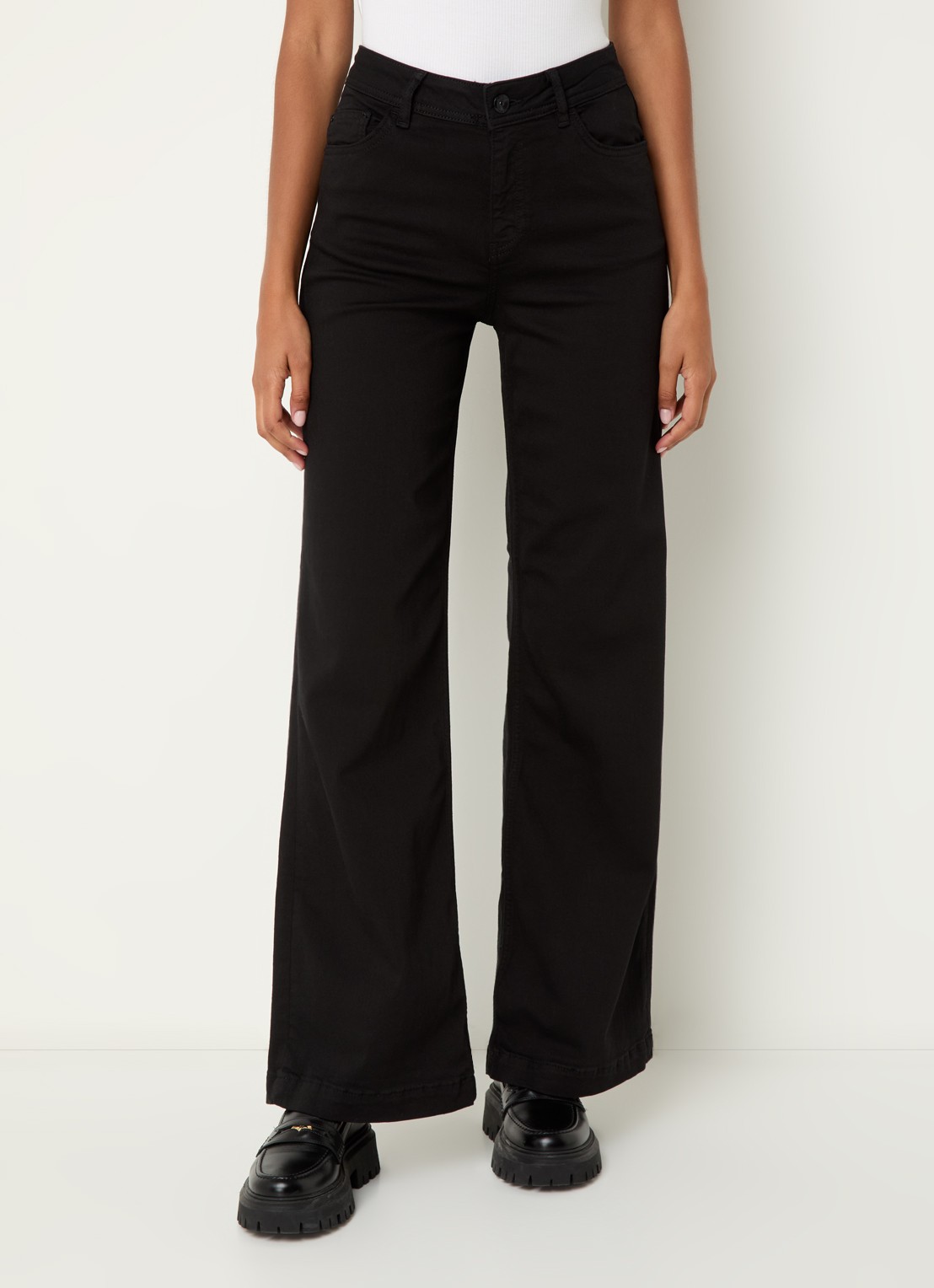 Mos Mosh MMDara high waist wide leg jeans met steekzakken - detail 3 zwart