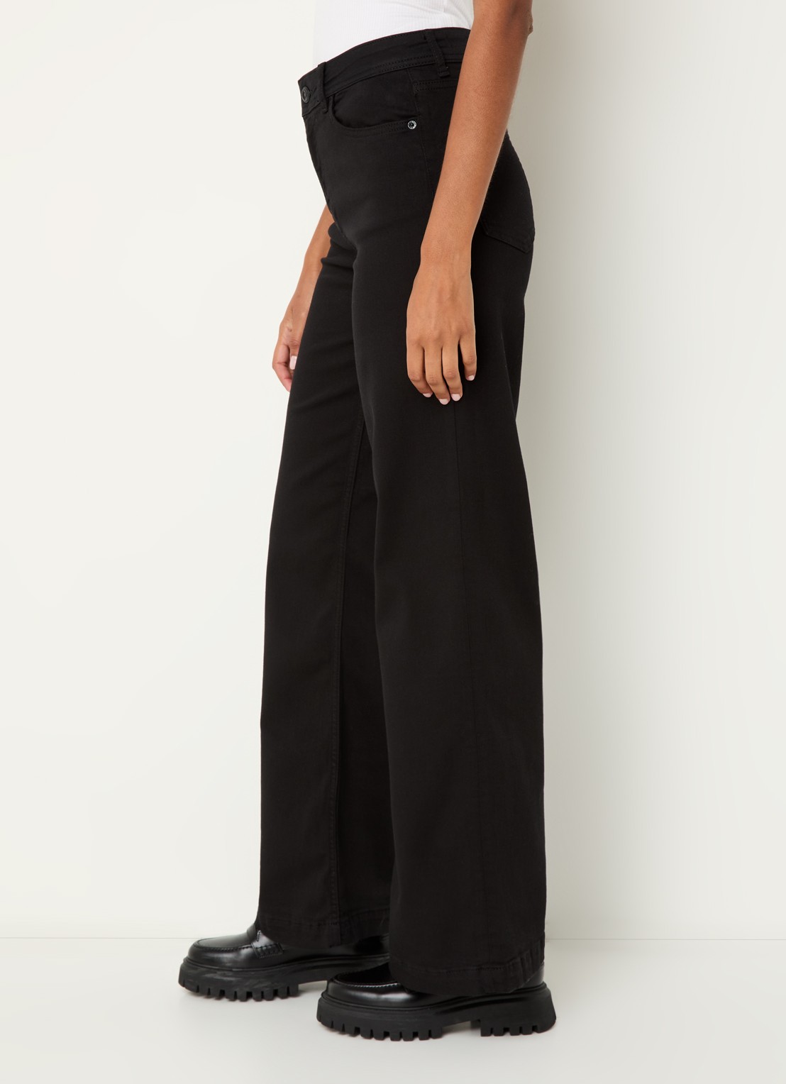 Mos Mosh MMDara high waist wide leg jeans met steekzakken - detail 4 zwart