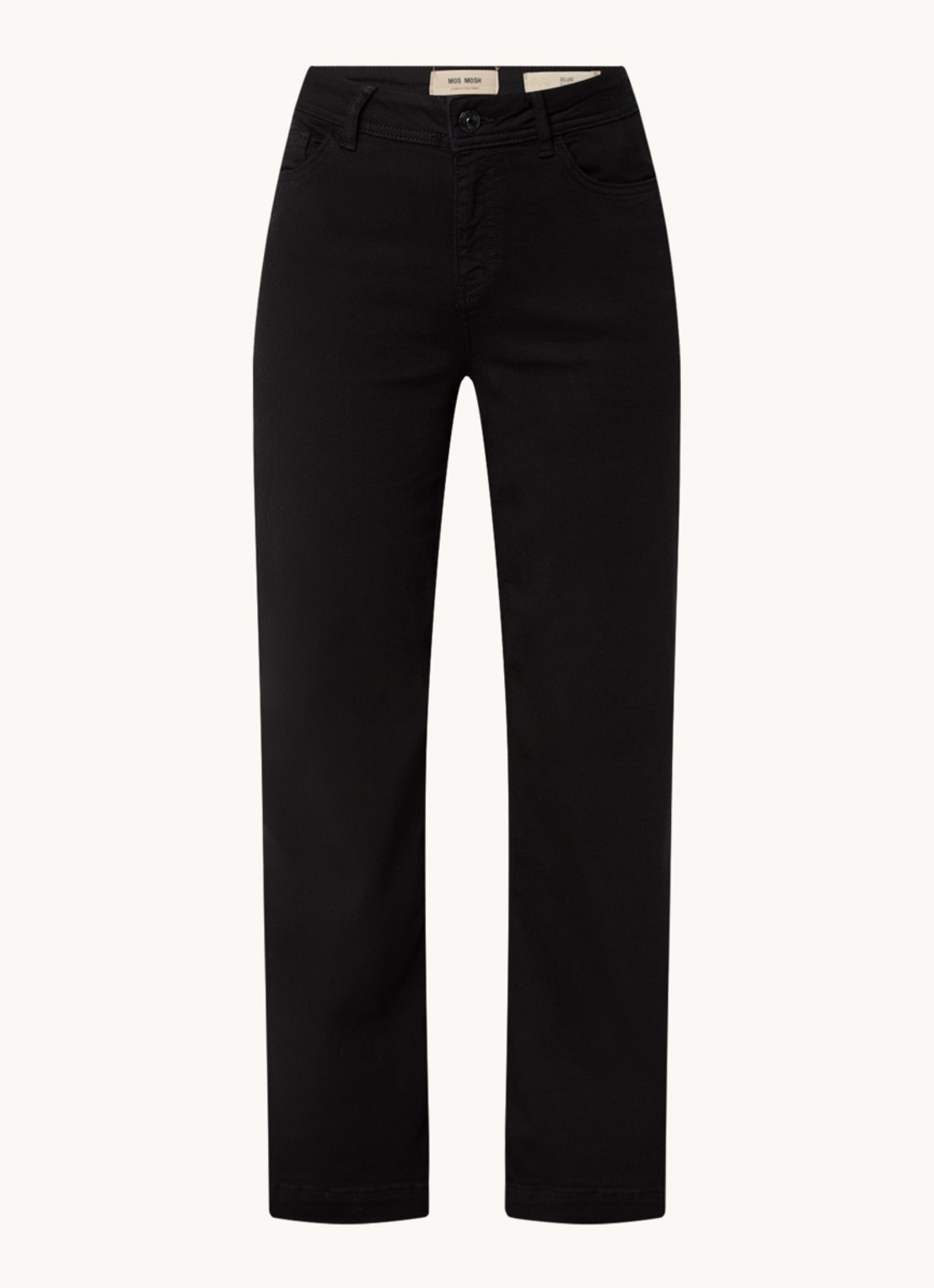 Mos Mosh MMDara high waist wide leg jeans met steekzakken - voorkant zwart