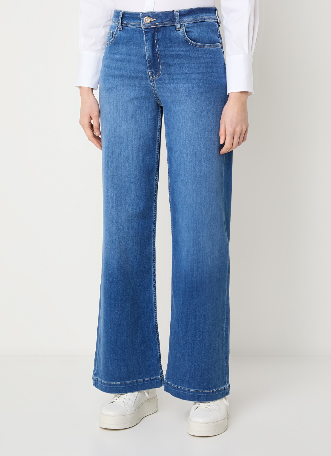 Mos Mosh MMDara high waist wide leg jeans met steekzakken - detail 4 indigo