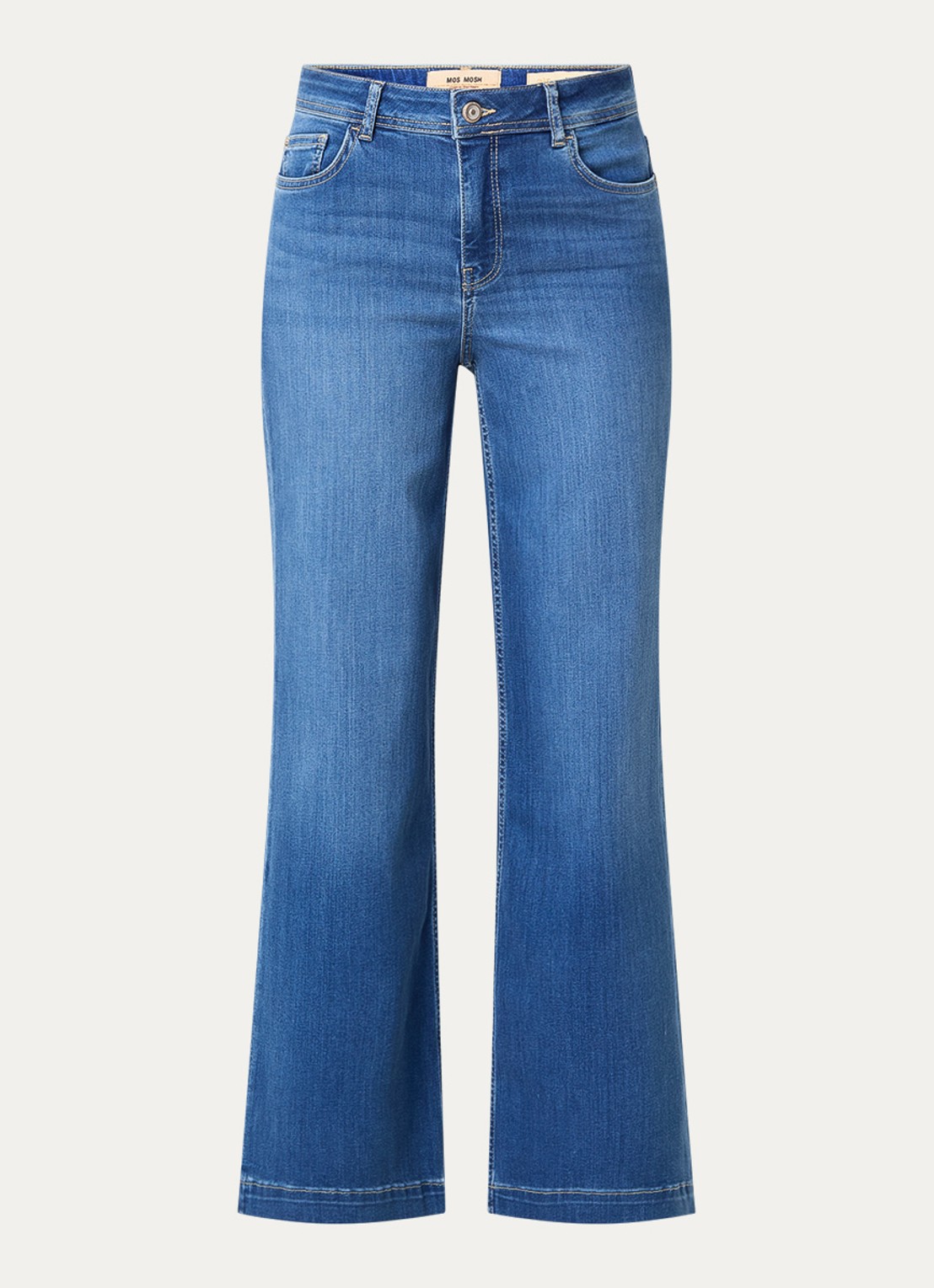 Mos Mosh MMDara high waist wide leg jeans met steekzakken - voorkant 2 indigo