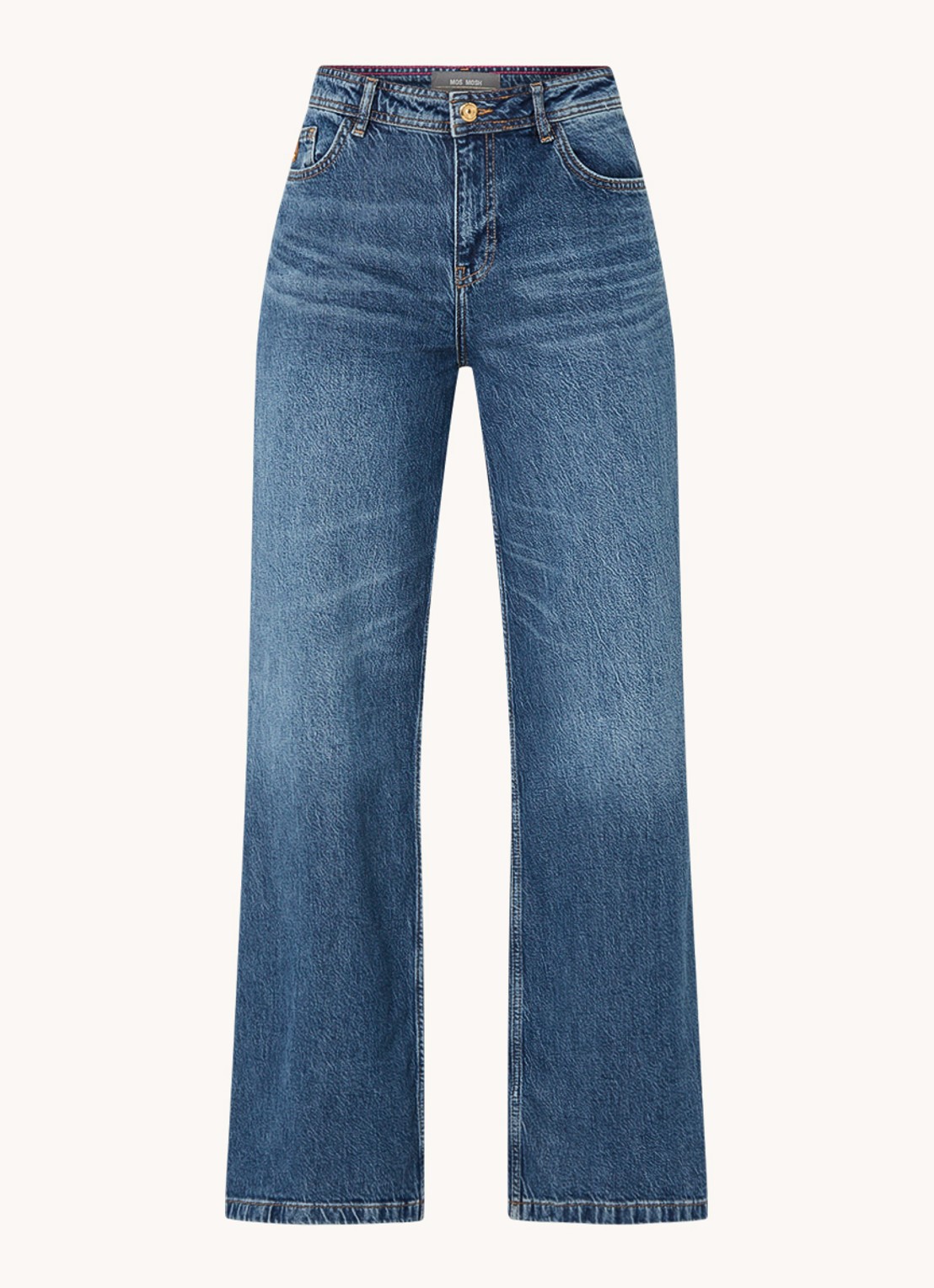 Mos Mosh MMDara Lititi high waist loose fit jeans  - voorkant 4 indigo