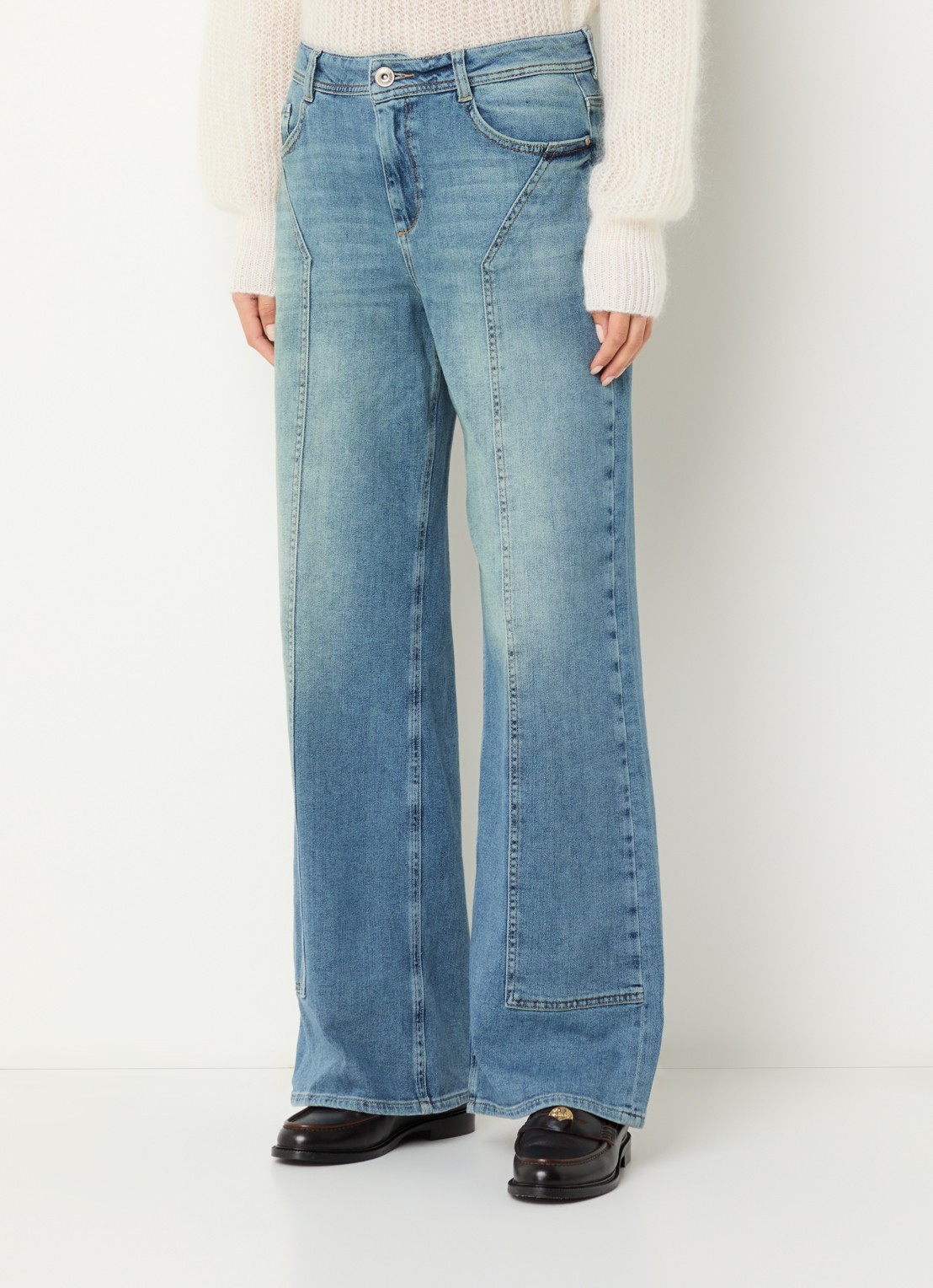 Mos Mosh MMDara Remy mid waist straight leg jeans met steekzakken - detail 2 indigo