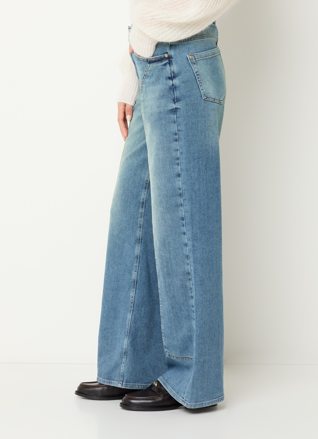 Mos Mosh MMDara Remy mid waist straight leg jeans met steekzakken - detail 3 indigo
