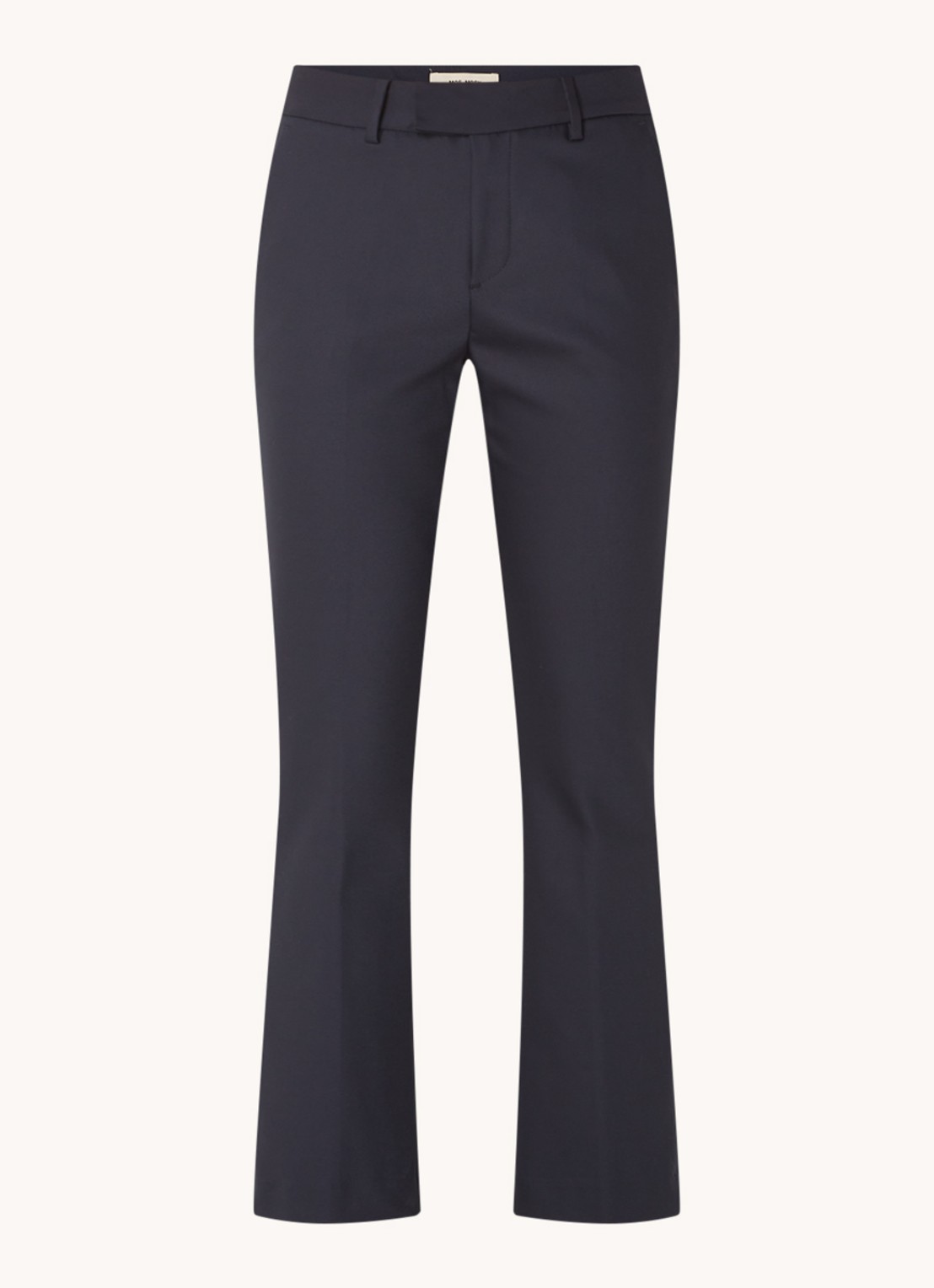 Mos Mosh MMEllen mid waist straight fit cropped chino met steekzakken - voorkant donkerblauw