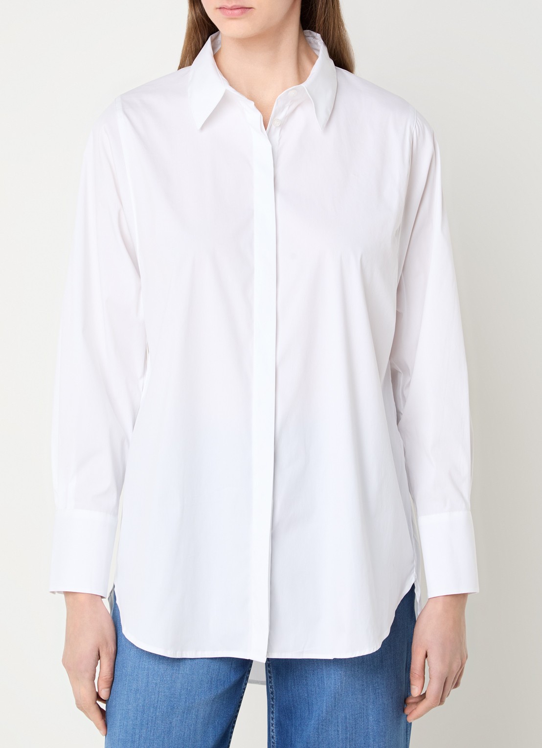Mos Mosh MMEnola blouse met stretch - detail wit