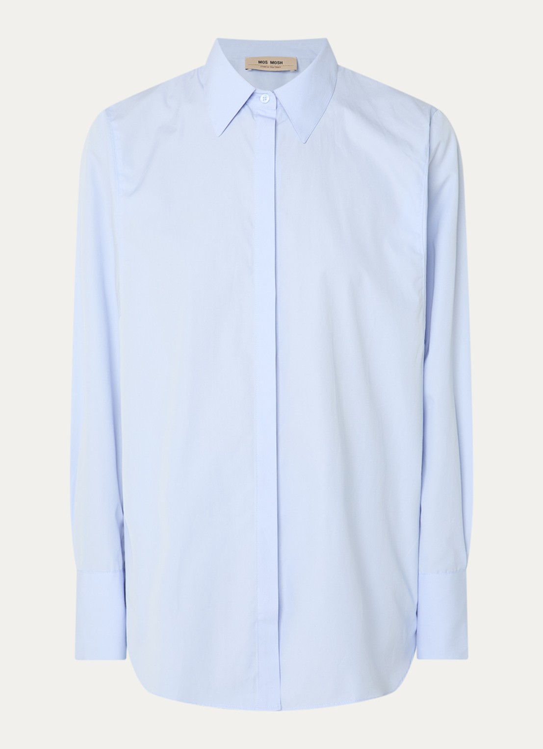 Mos Mosh MMEnola blouse van katoen - voorkant lichtblauw