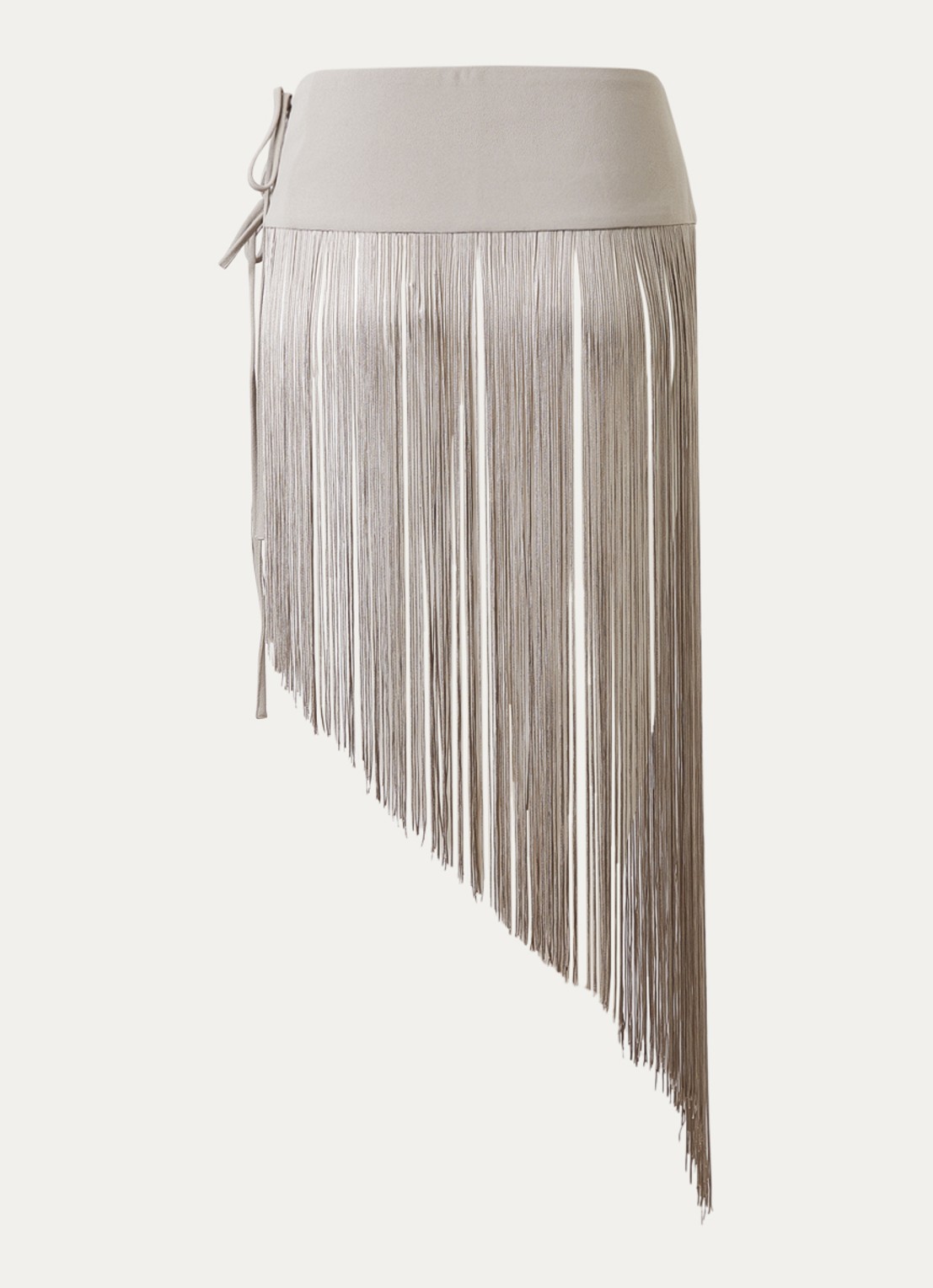 Mos Mosh MMIrine Birdie asymmetrische riem met franjes - achterkant 2 zilver