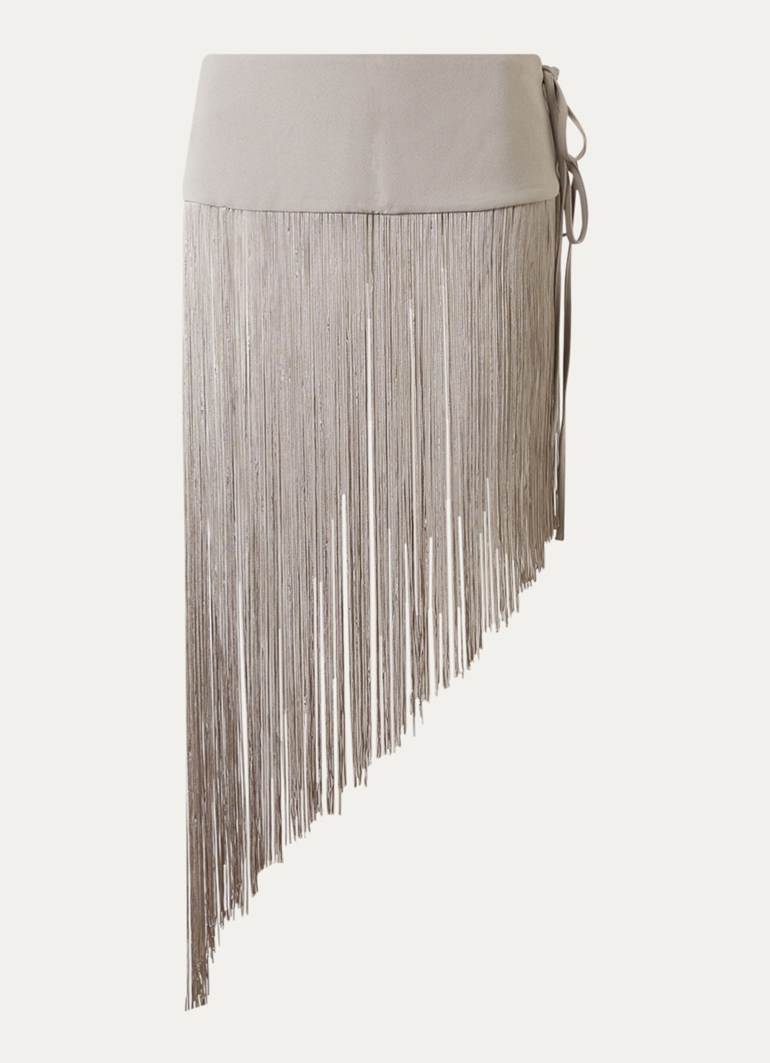 Mos Mosh MMIrine Birdie asymmetrische riem met franjes - voorkant zilver