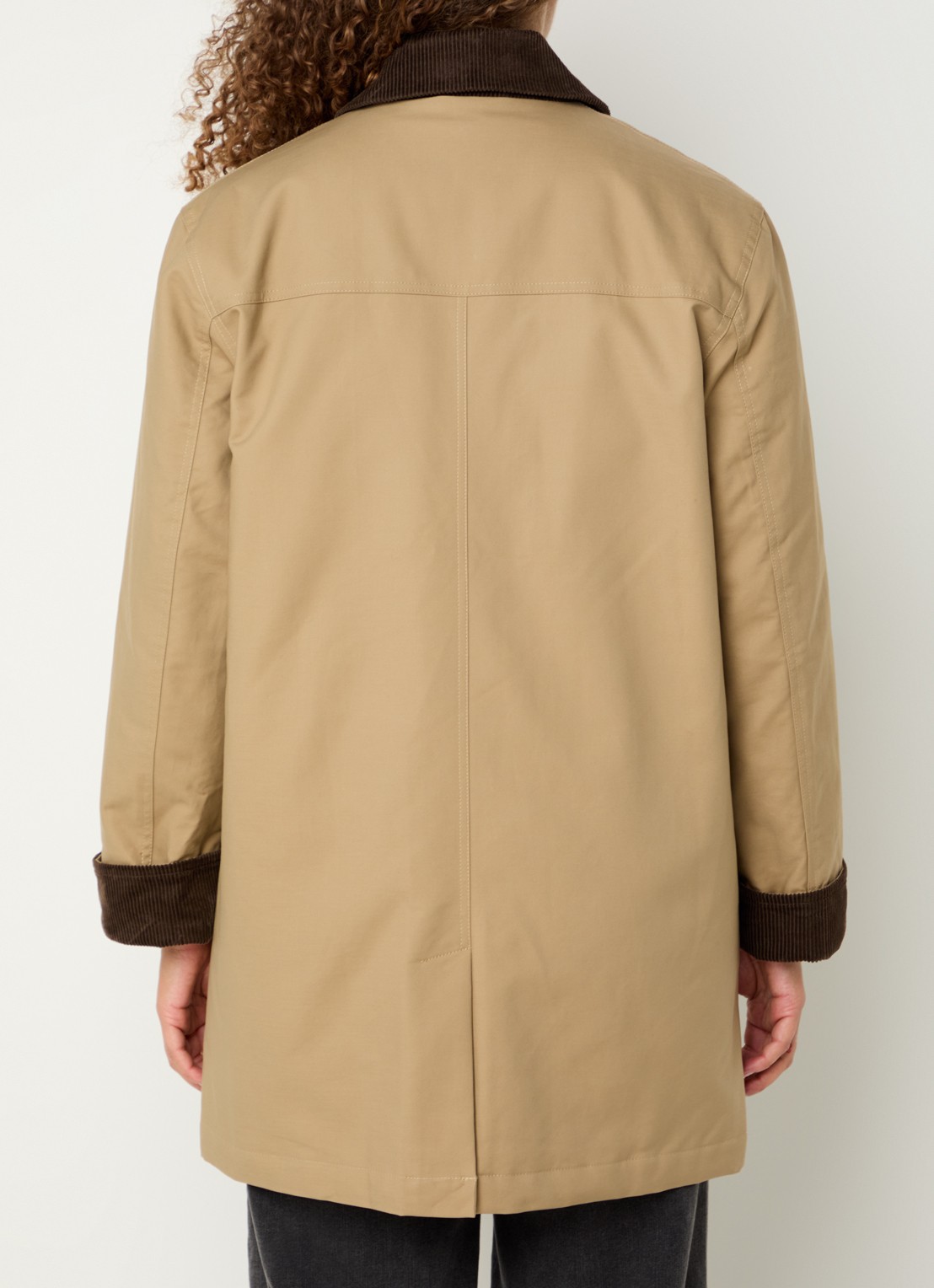 Mos Mosh MMIsabella Ana gewatteerd jack met details van corduroy - achterkant 2 camel