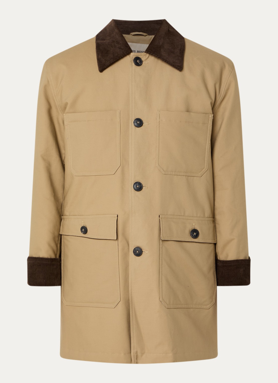 Mos Mosh MMIsabella Ana gewatteerd jack met details van corduroy - voorkant 3 camel