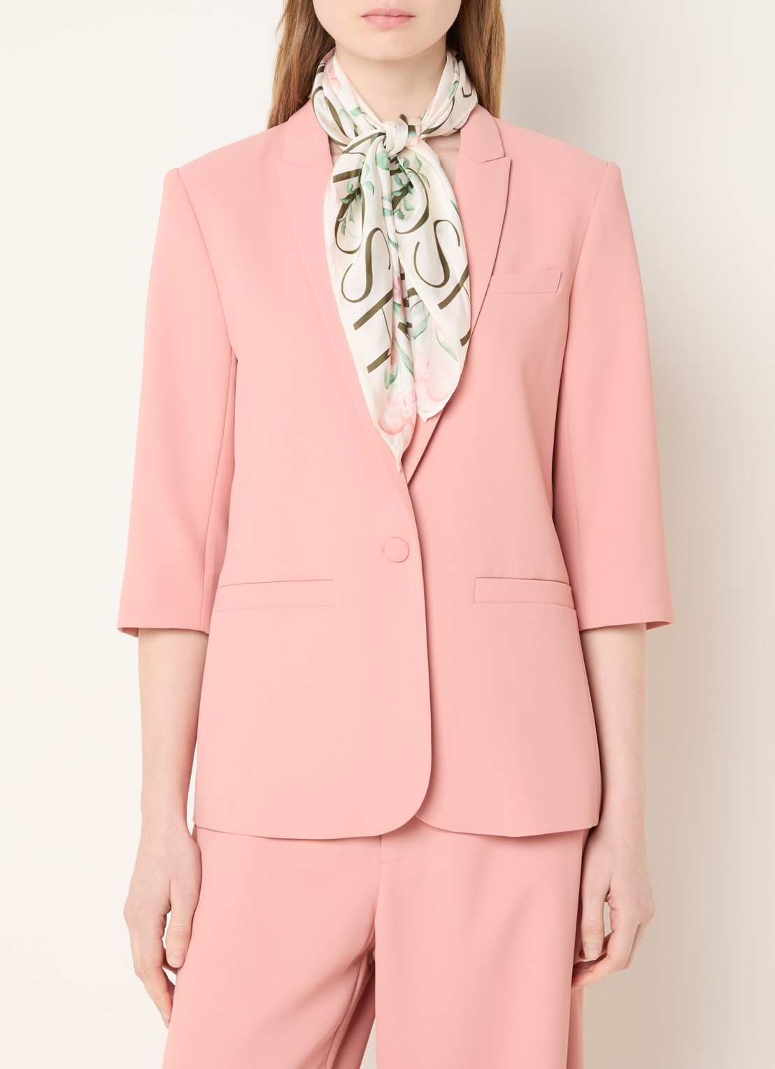 Mos Mosh MMJunie Miley blazer met sjaalkraag en paspelzakken - detail 3 roze