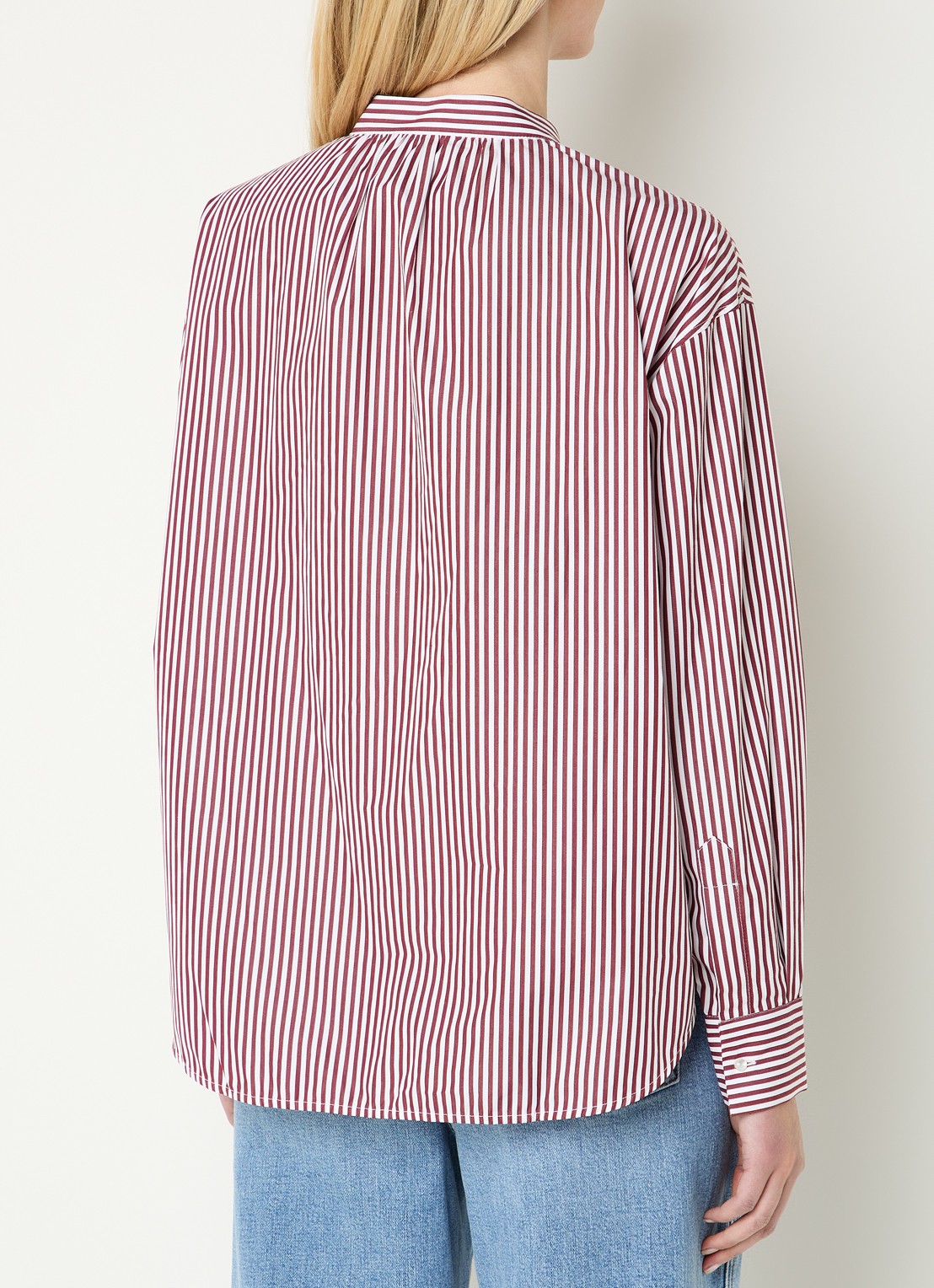 Mos Mosh MMKaris blouse met streepprint - achterkant 3 donkerrood