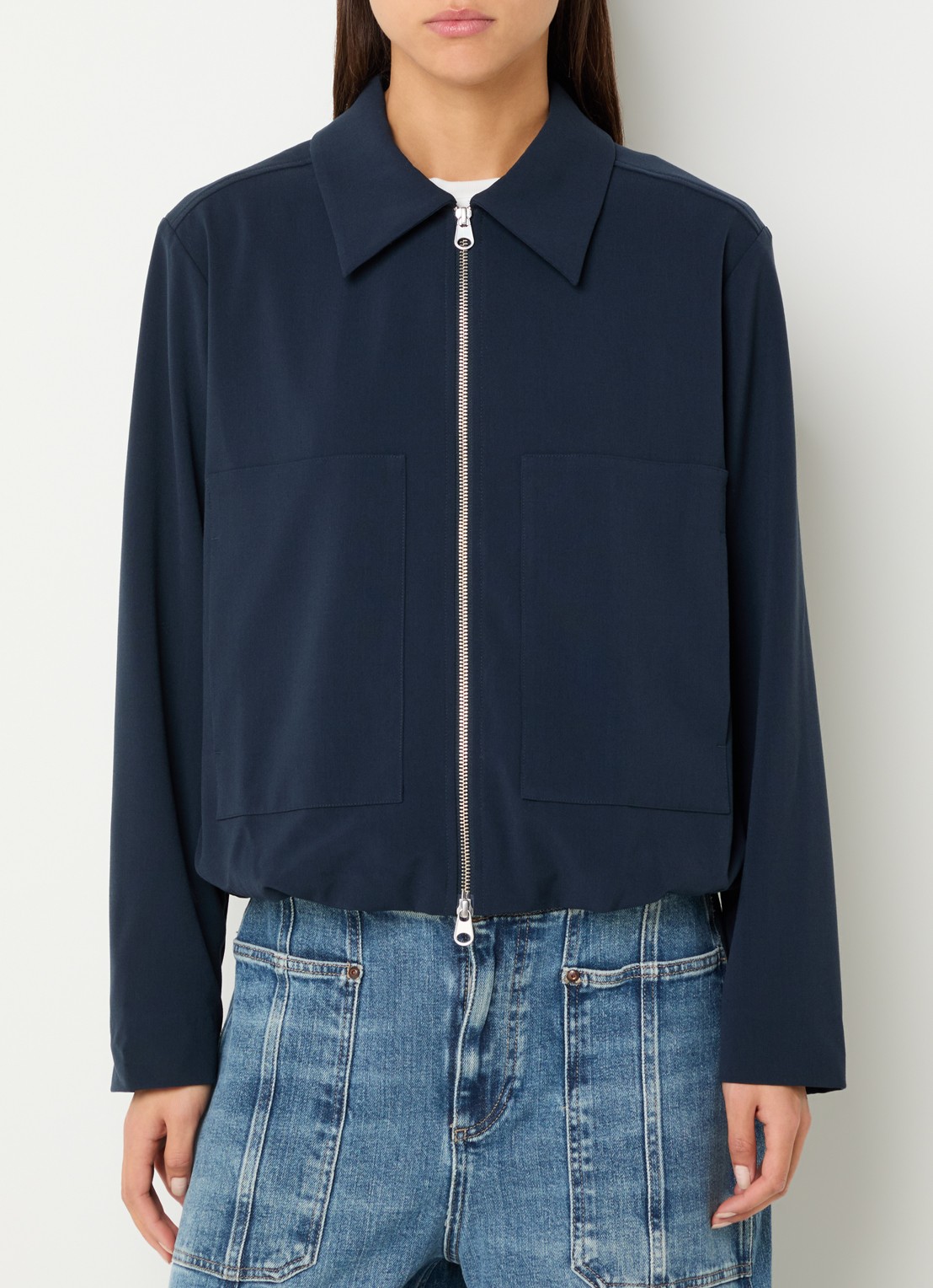 Mos Mosh MMKarmen Panama jack met kraag - detail 2 donkerblauw