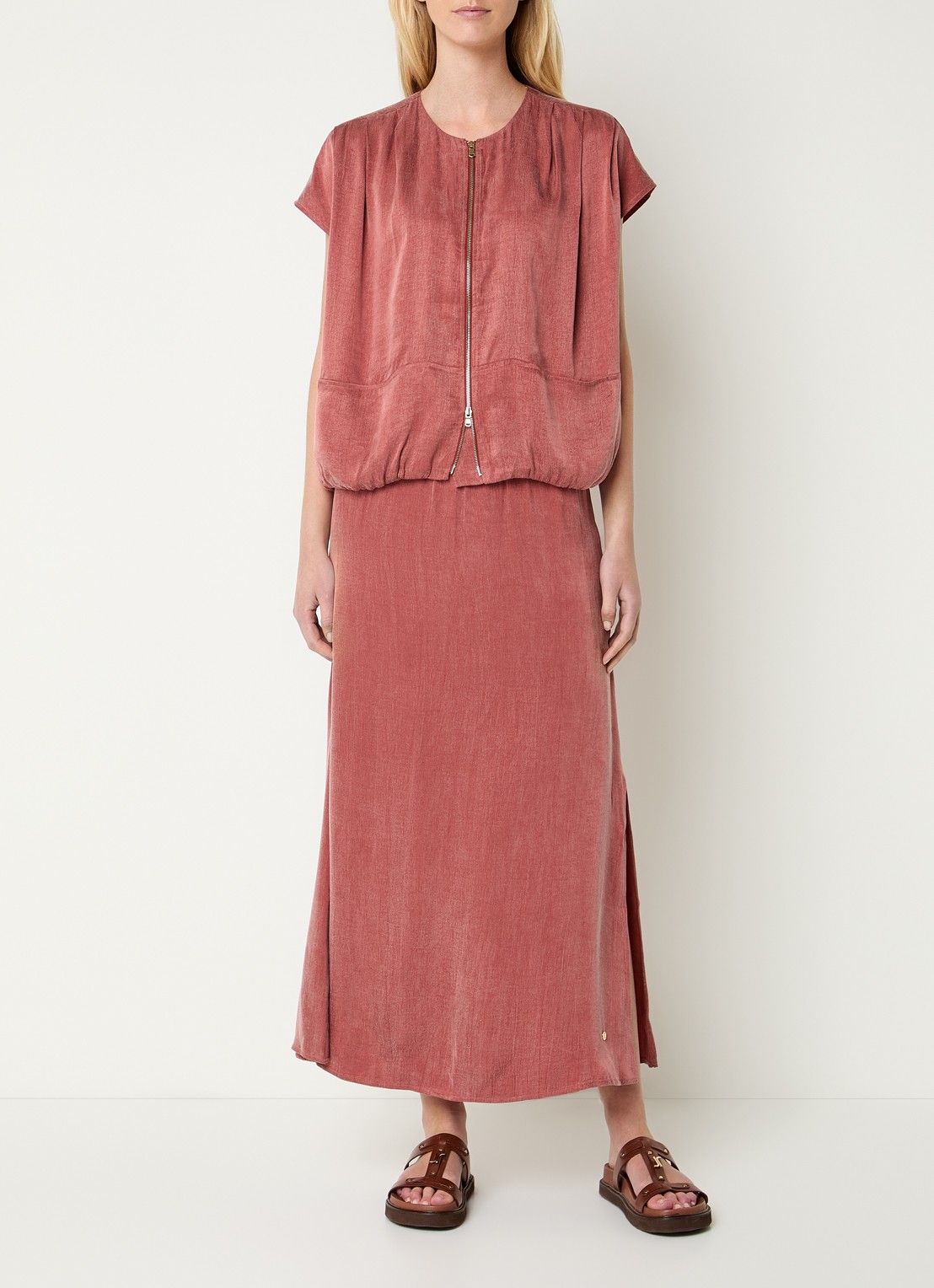 Mos Mosh MMKeli Nadie blouse met opgestikte zakken - voorkant 4 oudroze