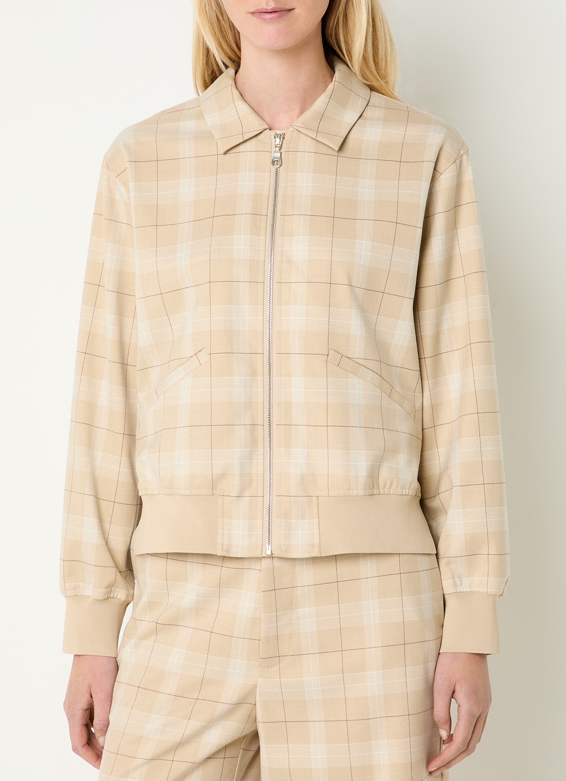 Mos Mosh MMKira Chelsea jack met ruitdessin - detail beige