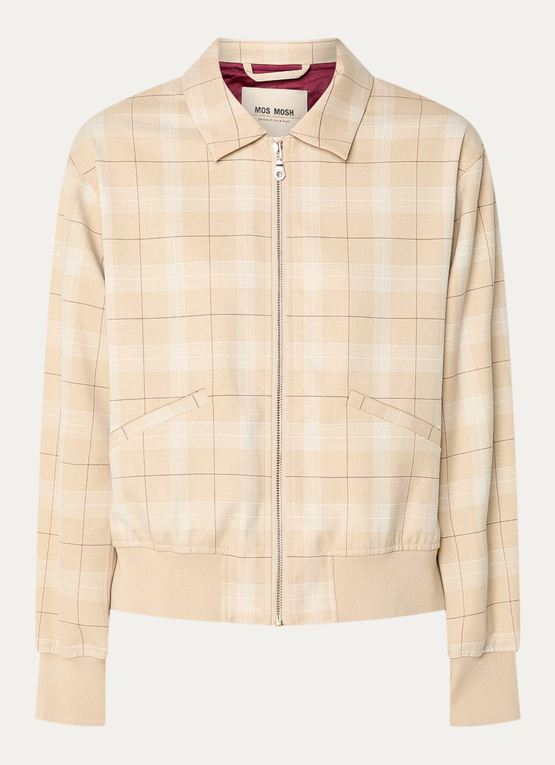 Mos Mosh MMKira Chelsea jack met ruitdessin - voorkant 2 beige