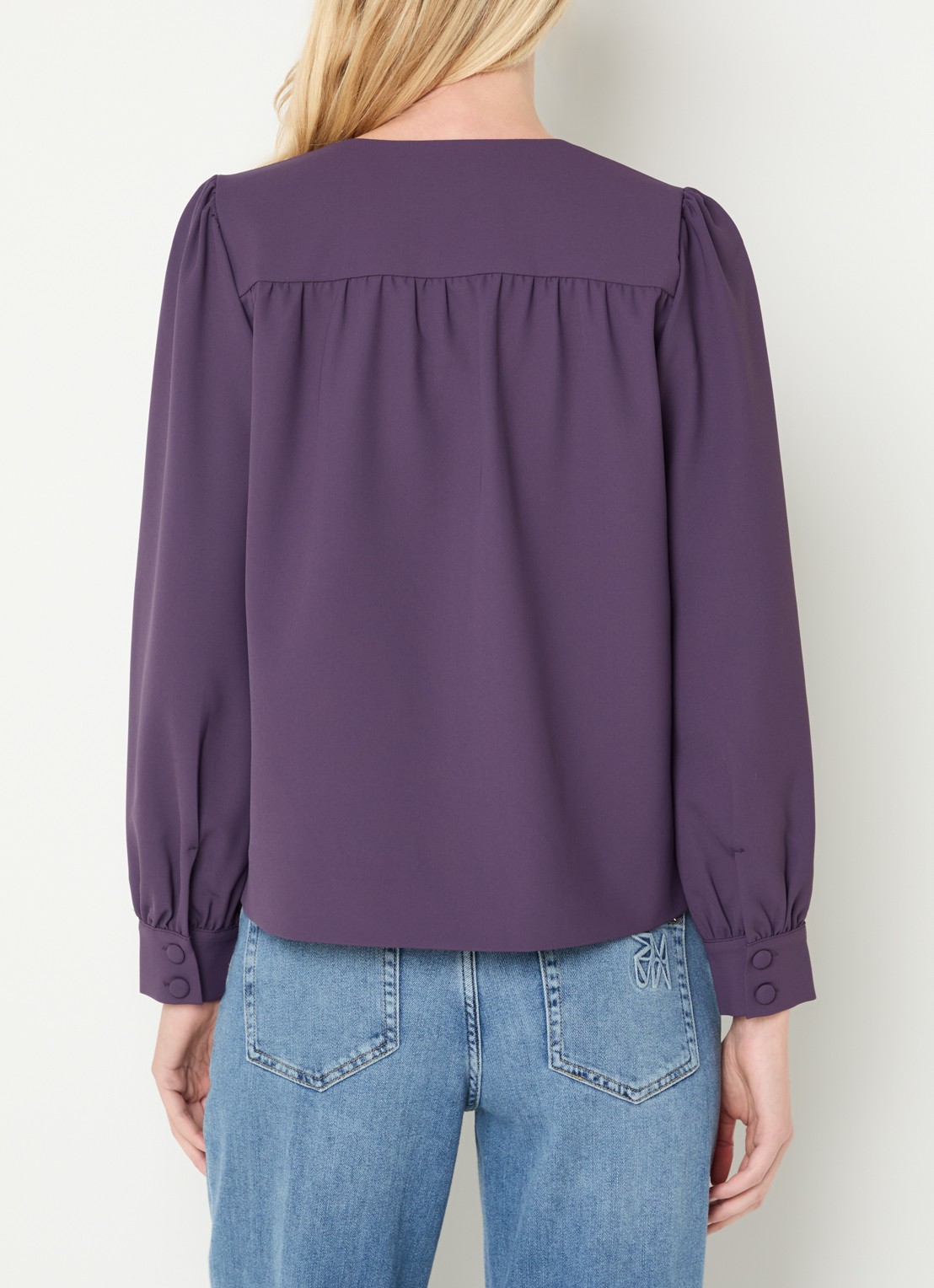 Mos Mosh MMKylie Miley top met pofmouw - achterkant 4 paars