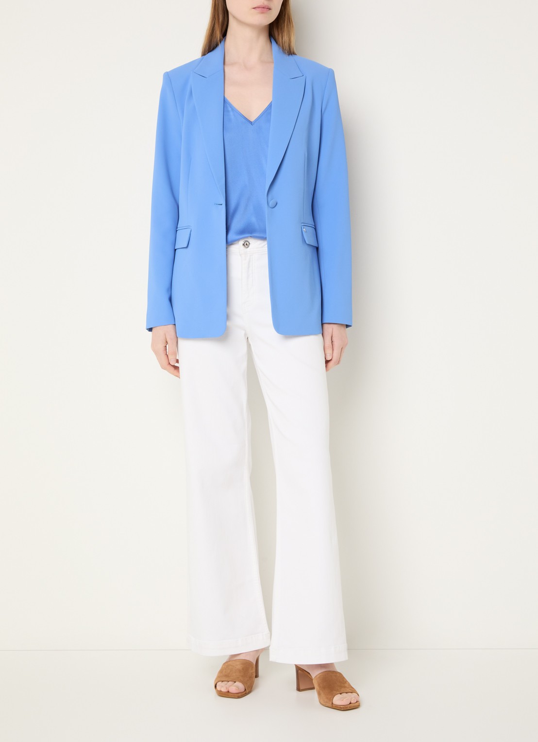 Mos Mosh MMLeonora Miley blazer met klepzakken - voorkant 2 blauw