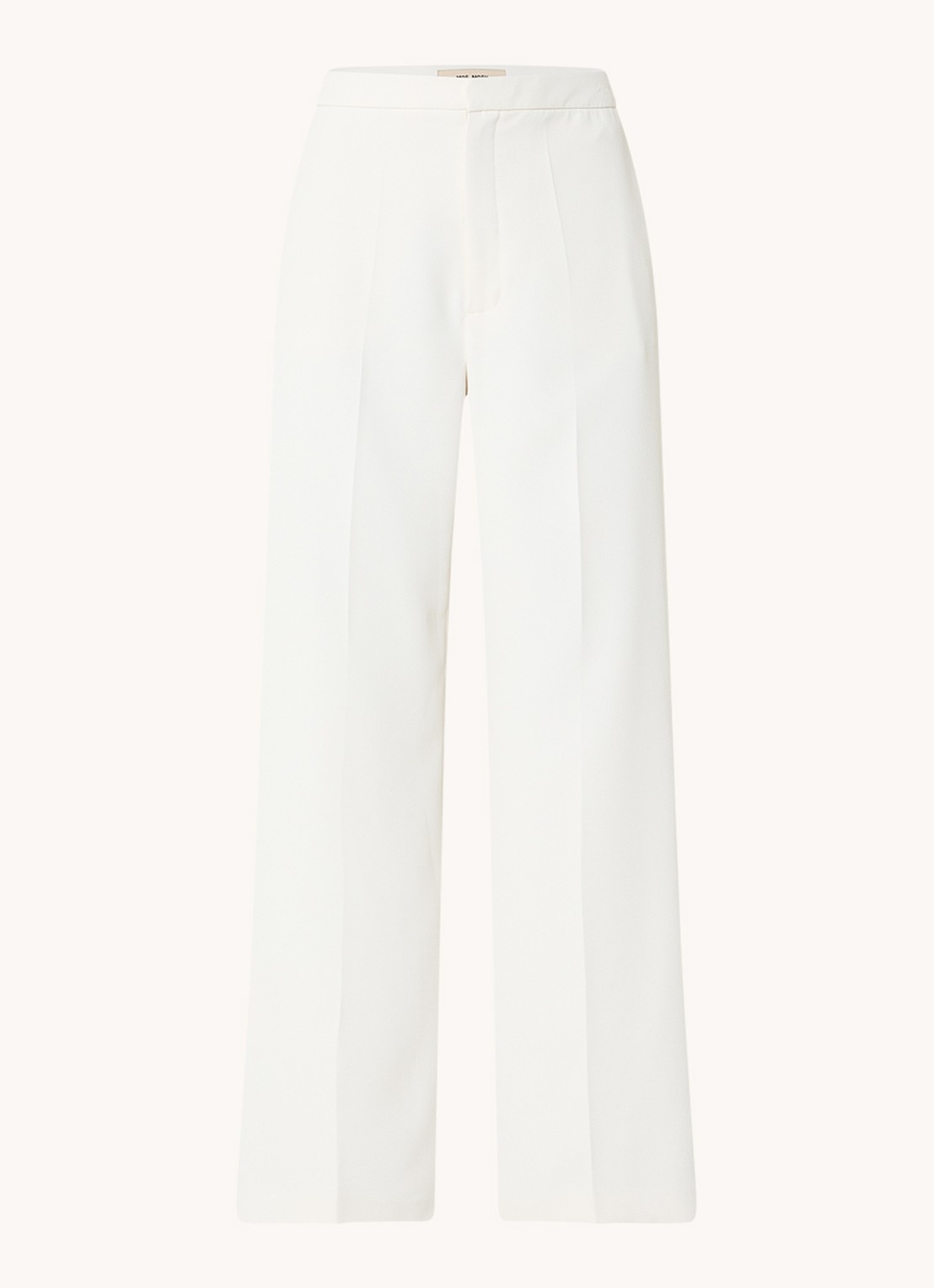 Mos Mosh MMLeya Miley high waist wide fit pantalon met steekzakken - voorkant wit