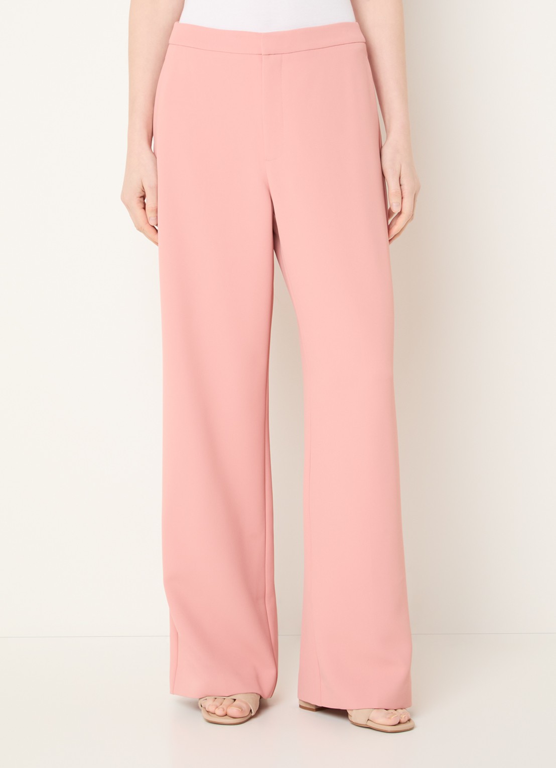 Mos Mosh MMLeya Miley high waist wide fit pantalon met steekzakken - detail 4 roze