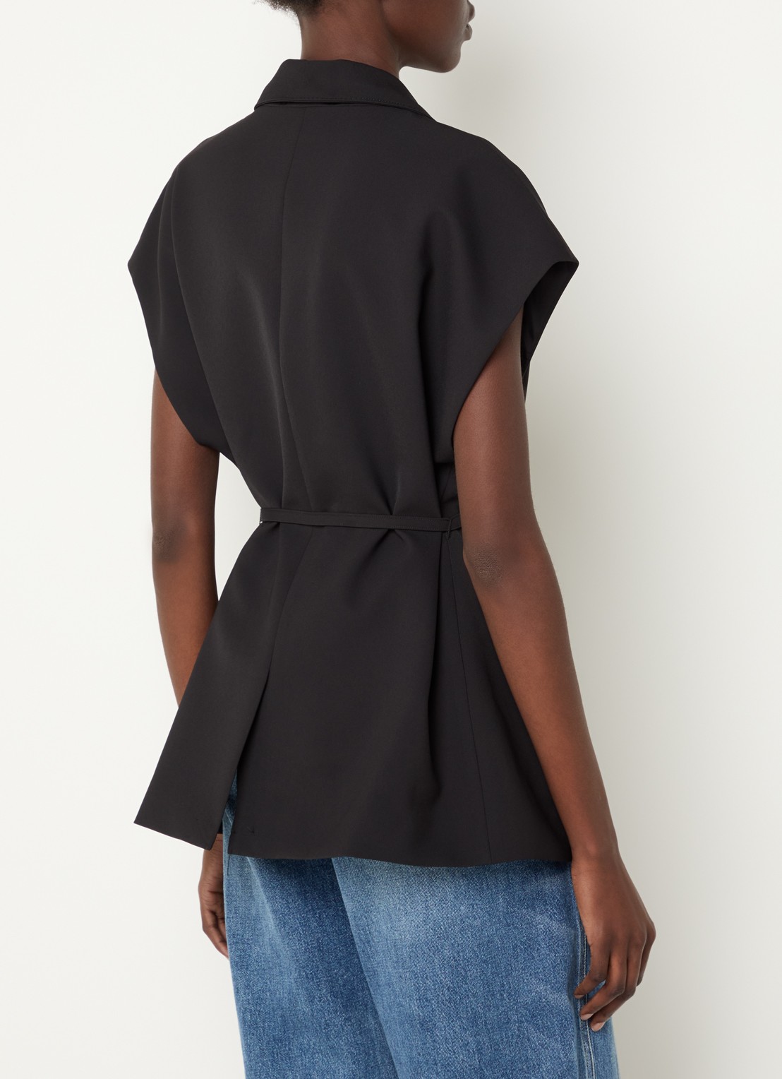 Mos Mosh MMLucine Miley gilet met strikceintuur - achterkant 2 zwart