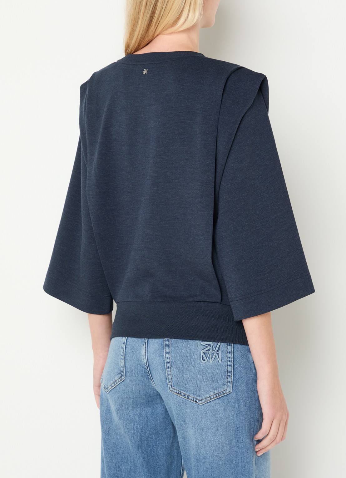 Mos Mosh MMMae sweater met ronde hals - achterkant 4 donkerblauw