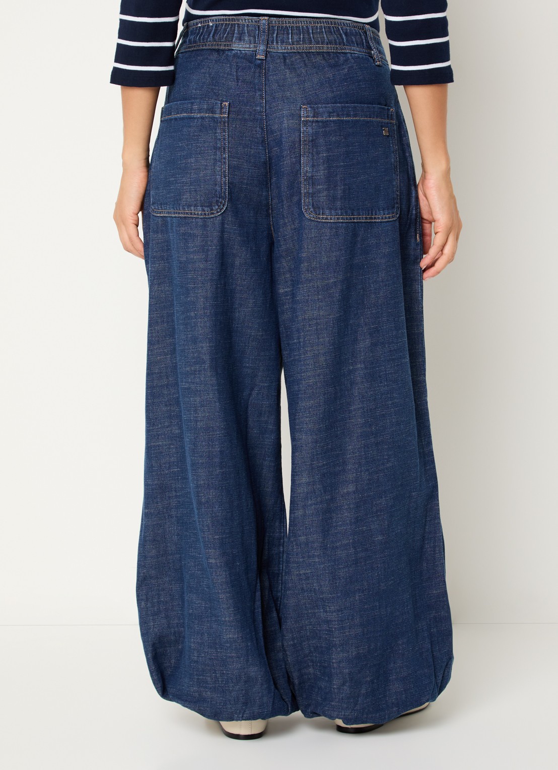 Mos Mosh MMMarah Pagato high waist tapered jeans met donkere wassing - achterkant 2 indigo