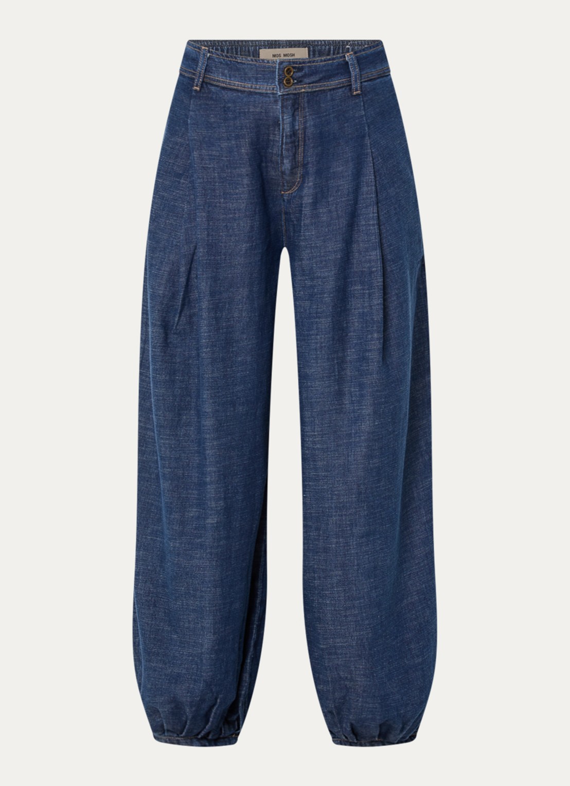 Mos Mosh MMMarah Pagato high waist tapered jeans met donkere wassing - voorkant 3 indigo