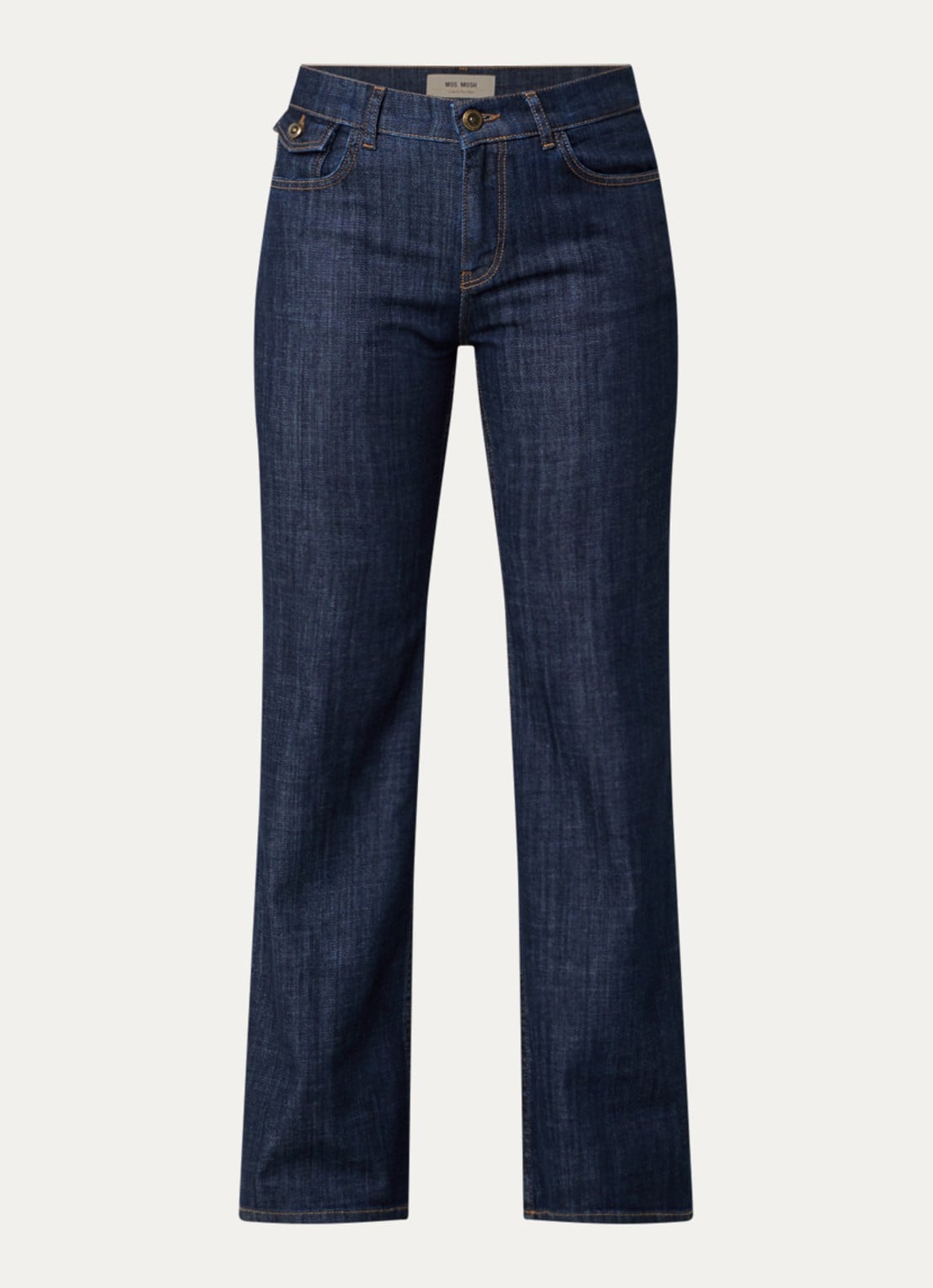 Mos Mosh MMMarlena high waist straight leg jeans met donkere wassing - voorkant 4 indigo