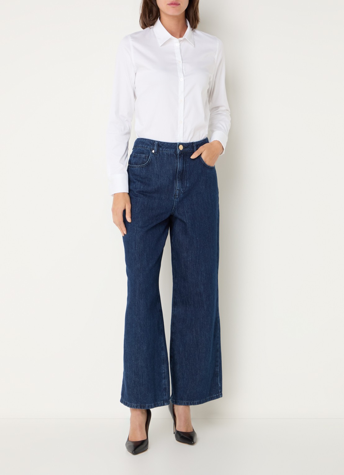 Mos Mosh MMMartina blouse met stretch - voorkant 3 wit