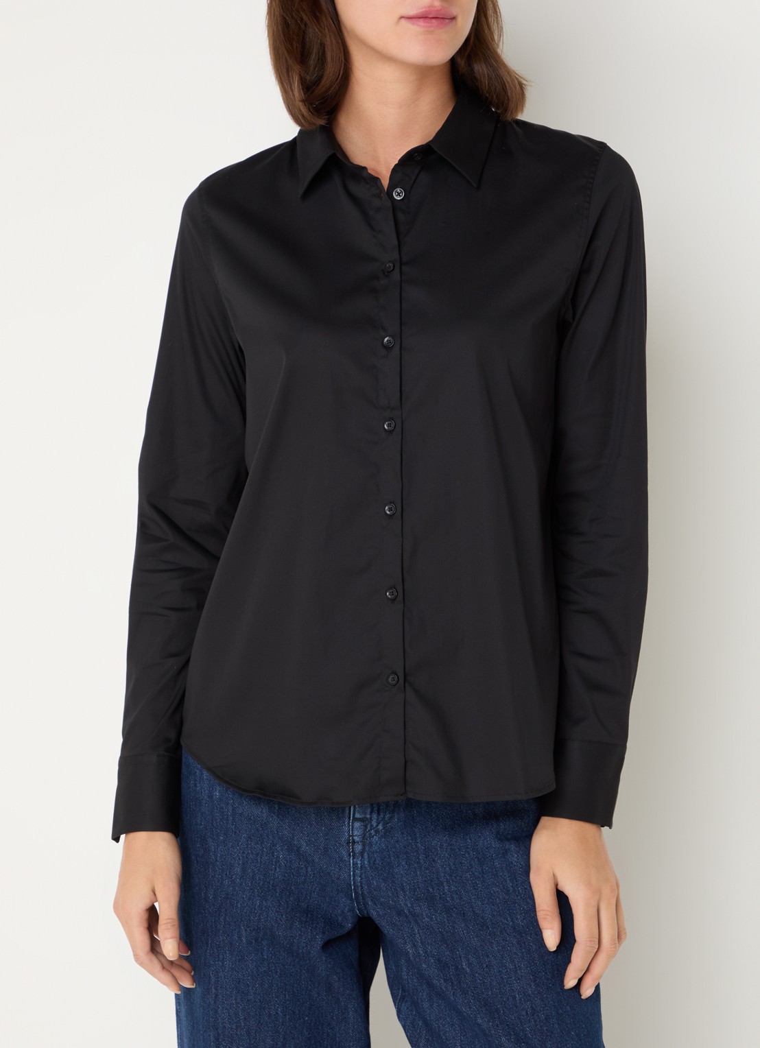 Mos Mosh MMMartina blouse met stretch - detail 3 zwart