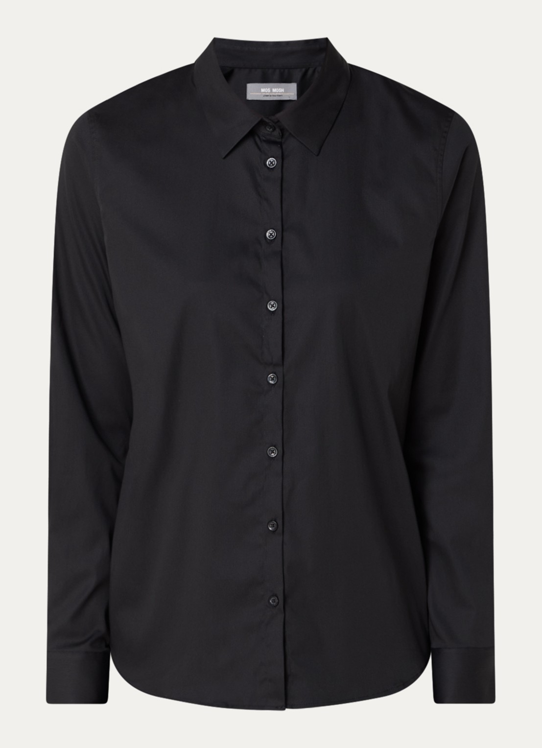 Mos Mosh MMMartina blouse met stretch - voorkant zwart
