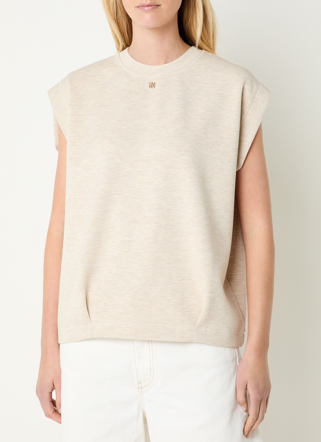 Mos Mosh MMNamara top met logo - detail 4 beige