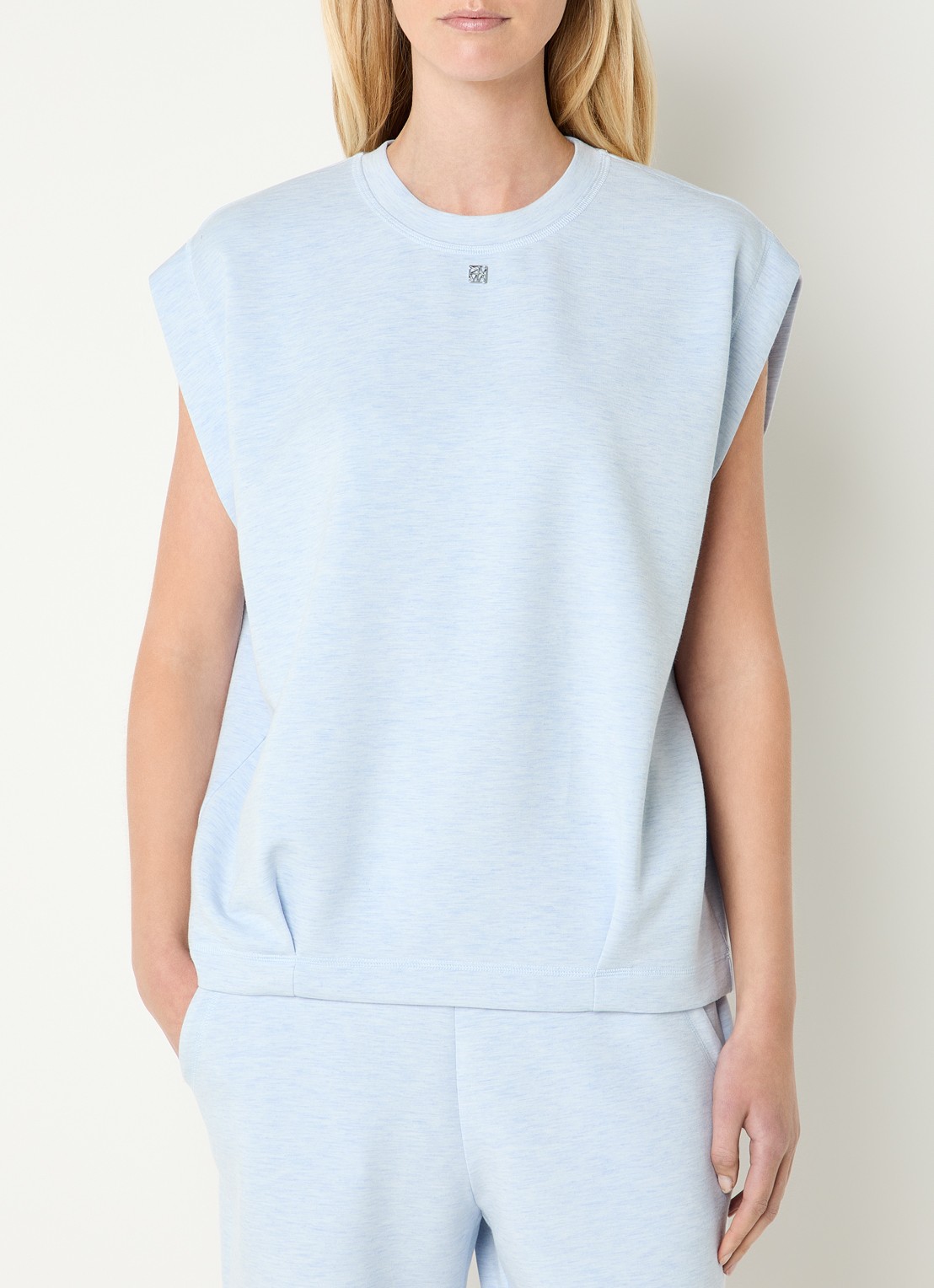 Mos Mosh MMNamara top met logo - detail 4 lichtblauw