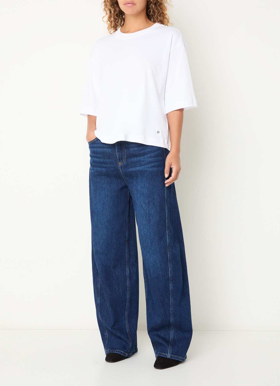 Mos Mosh MMNatalie T-shirt met stretch - voorkant 4 wit