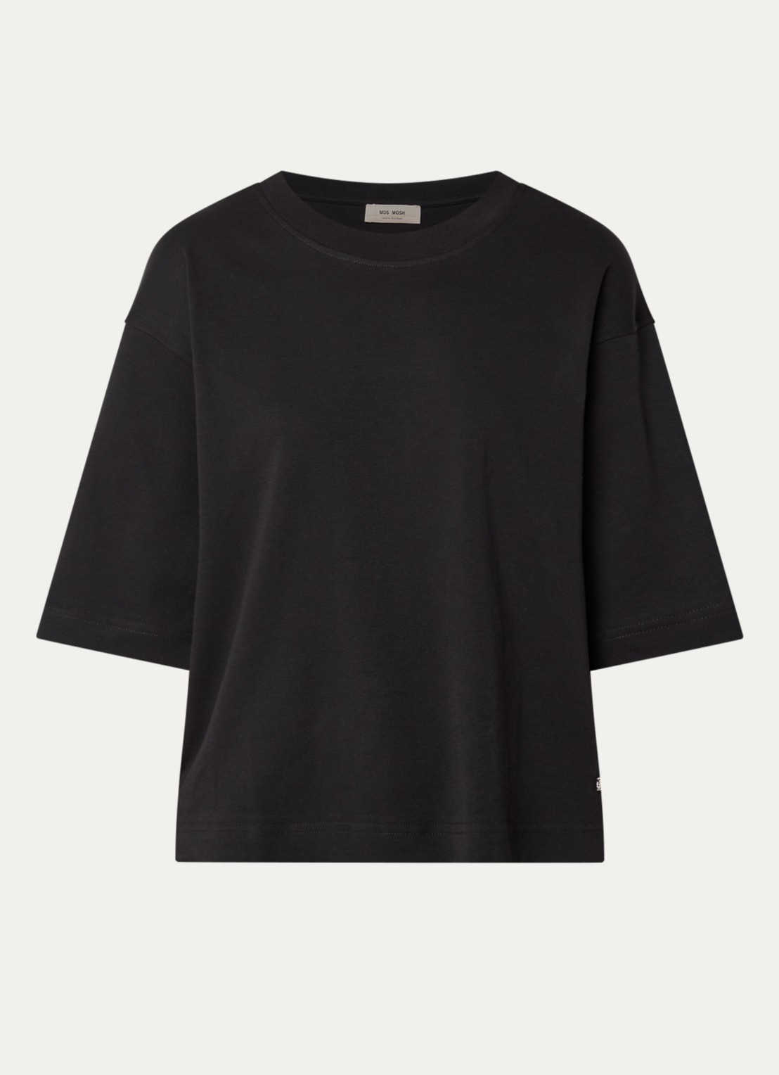 Mos Mosh MMNatalie T-shirt met stretch - voorkant 2 zwart