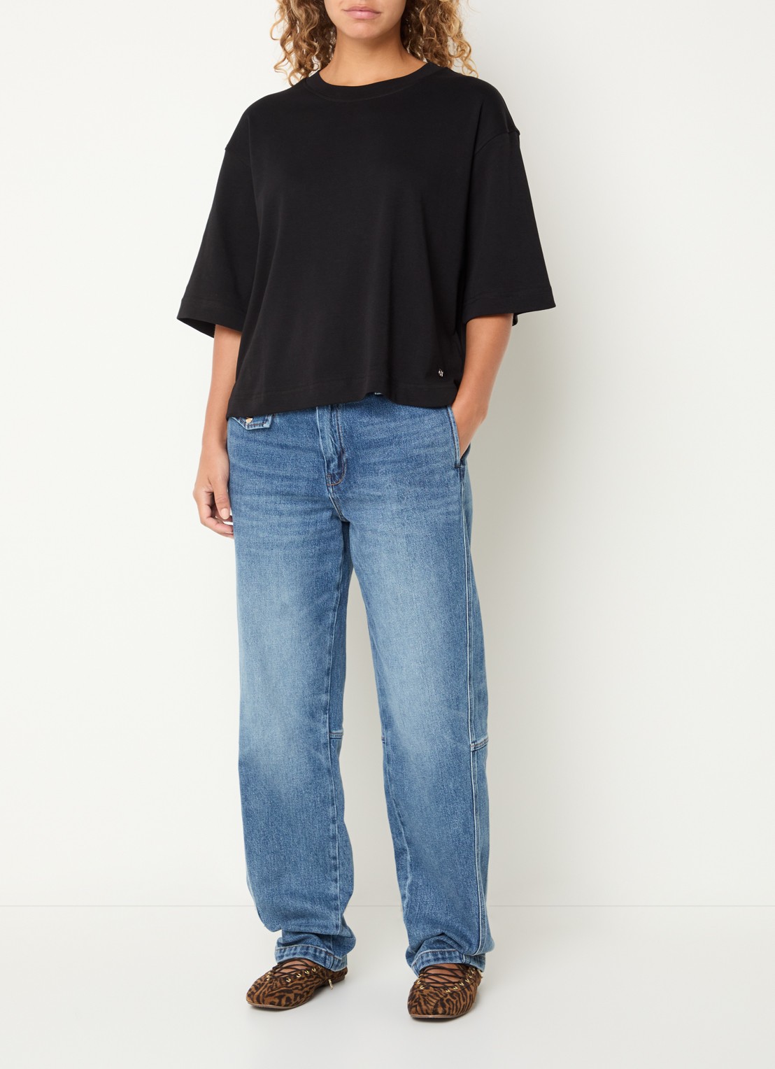 Mos Mosh MMNatalie T-shirt met stretch - voorkant 3 zwart