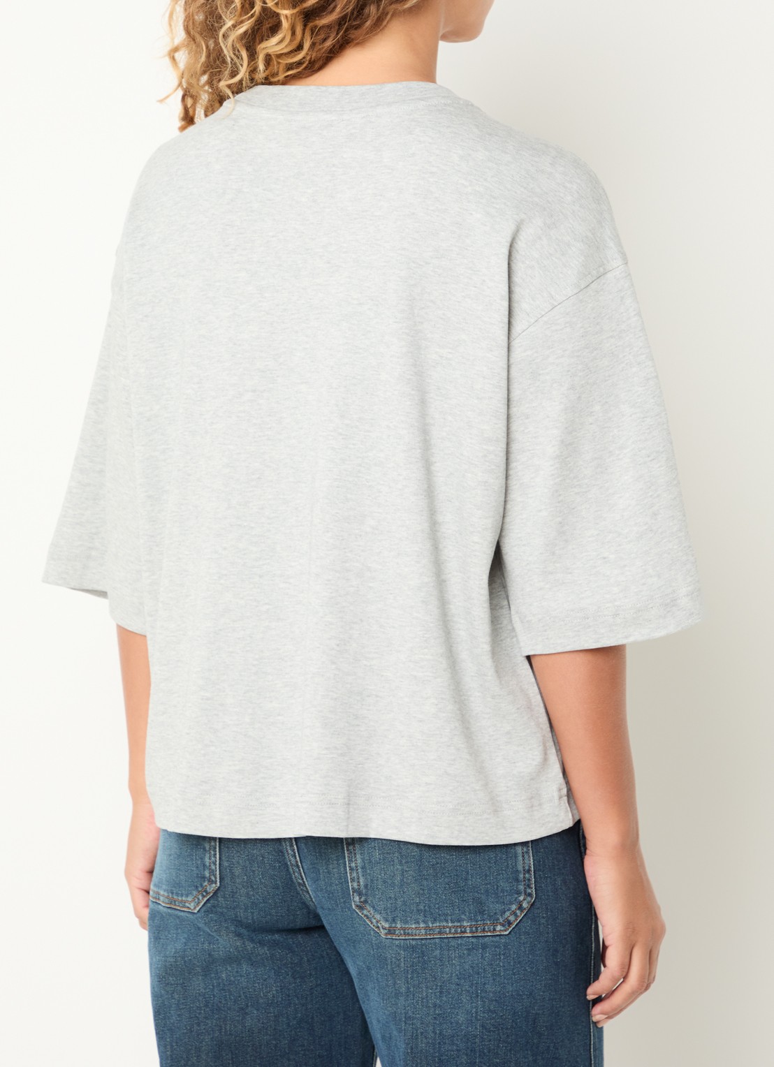 Mos Mosh MMNatalie T-shirt met stretch - achterkant 4 grijs